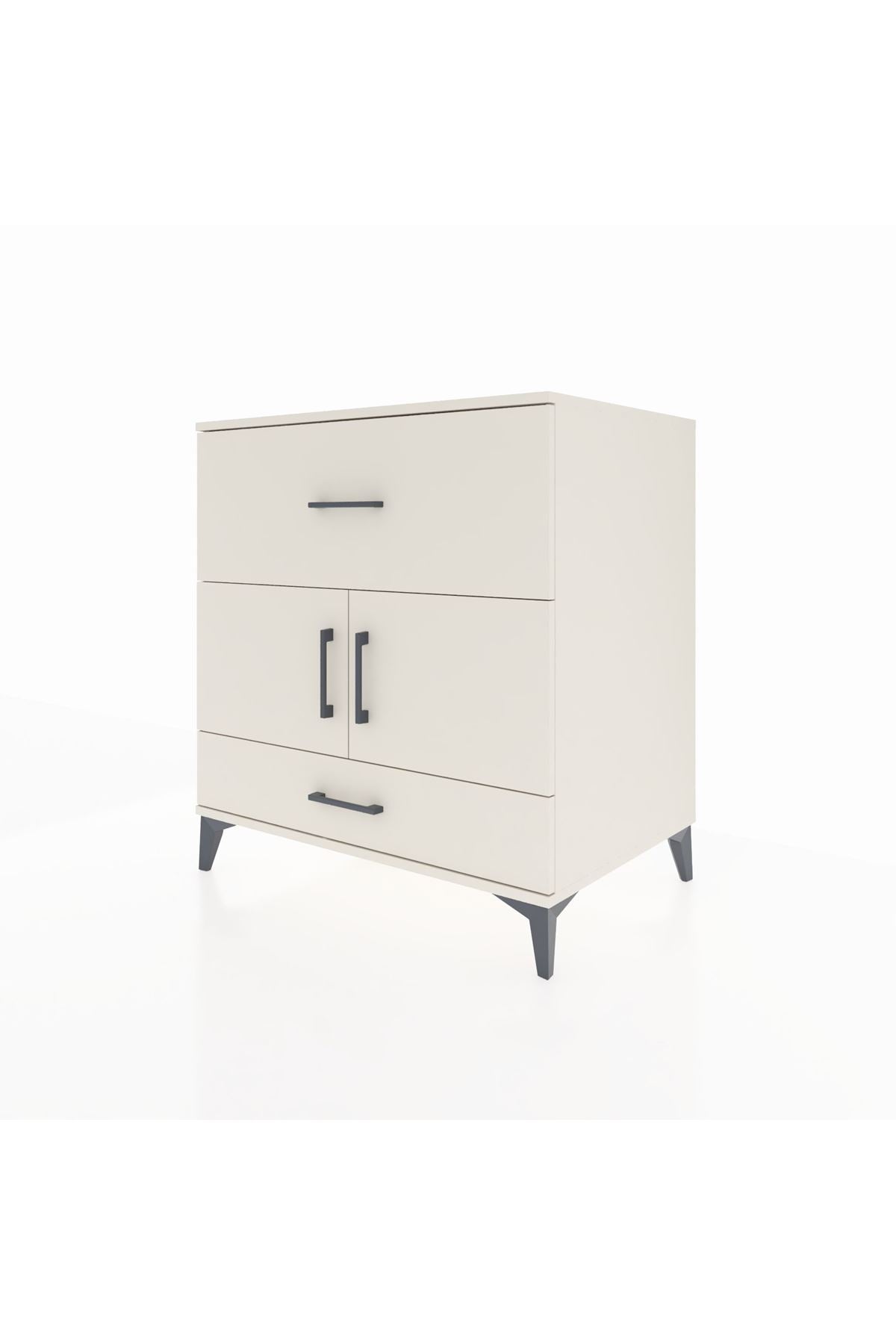 Kronos Şifonyer Tek Raflı 2 Çekmeceli 2 Kapaklı 88x59x96 - S70M049V1C
