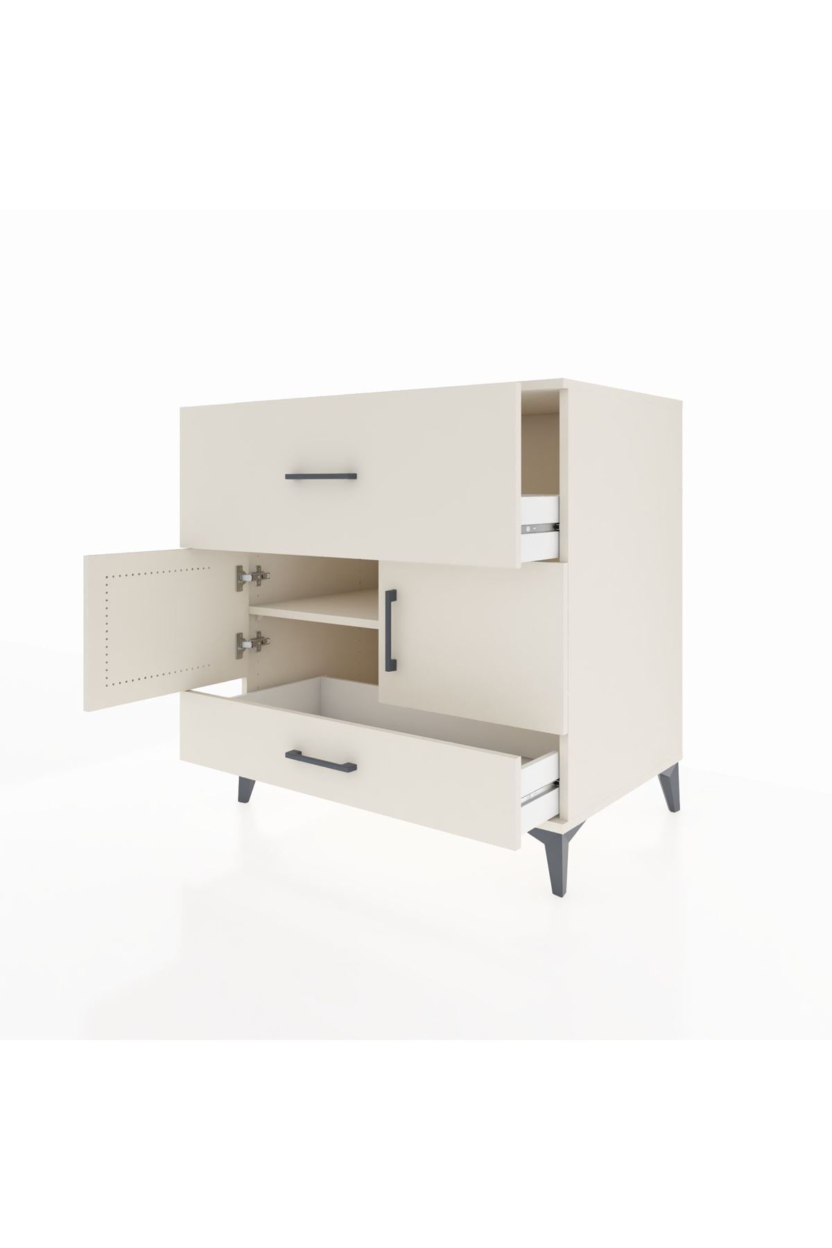 Kronos Şifonyer Tek Raflı 2 Çekmeceli 2 Kapaklı 88x59x96 - S70M049V1C