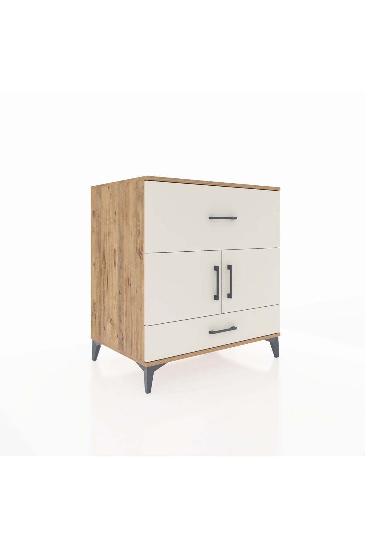 Kronos Şifonyer Tek Raflı 2 Çekmeceli 2 Kapaklı 88x59x96 - S70M049V7C