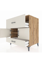 Kronos Şifonyer Tek Raflı 2 Çekmeceli 2 Kapaklı 88x59x96 - S70M049V7C