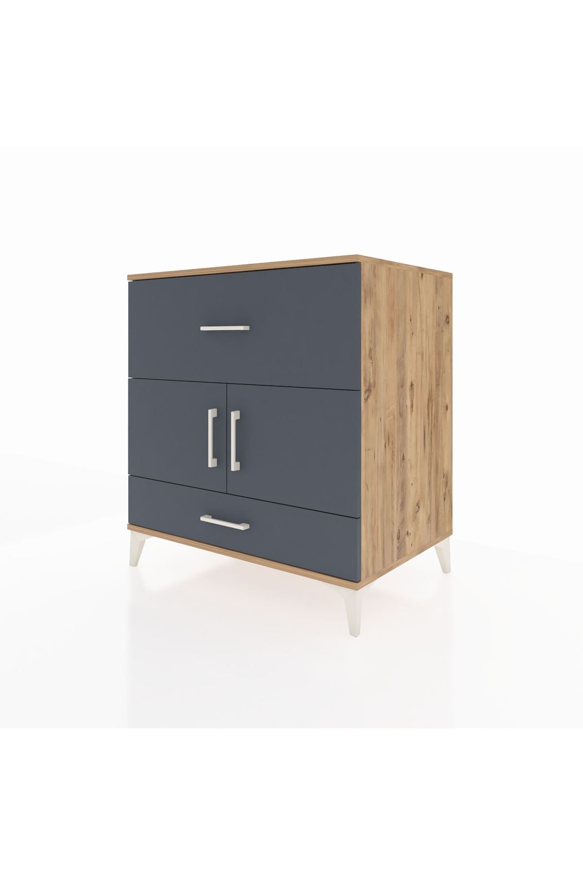 Kronos Şifonyer Tek Raflı 2 Çekmeceli 2 Kapaklı 88x59x96 - S70M049V8C