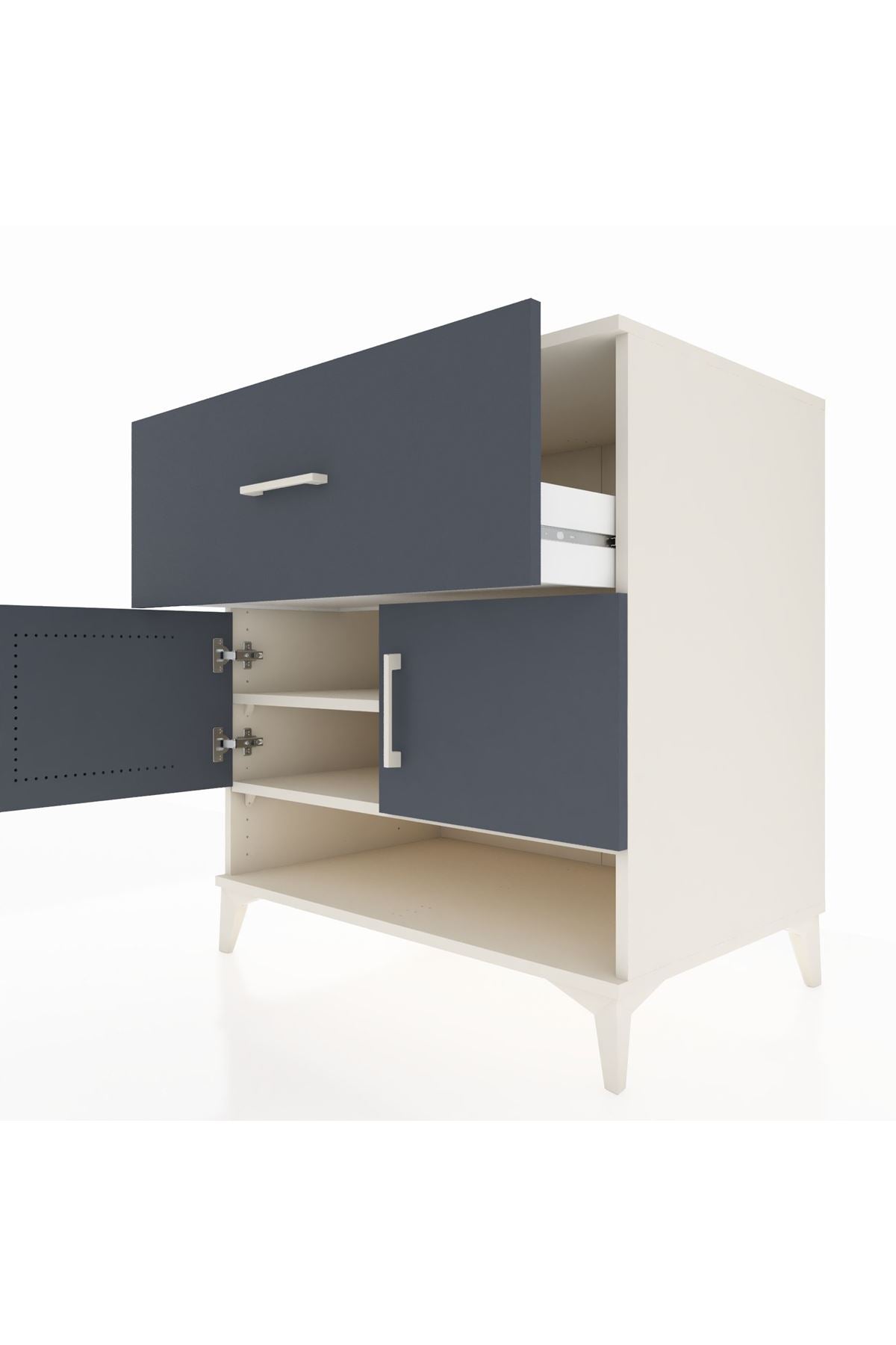 Kronos Şifonyer 2 Raflı Tek Çekmeceli 2 Kapaklı 88x59x96 - S70M050V2C