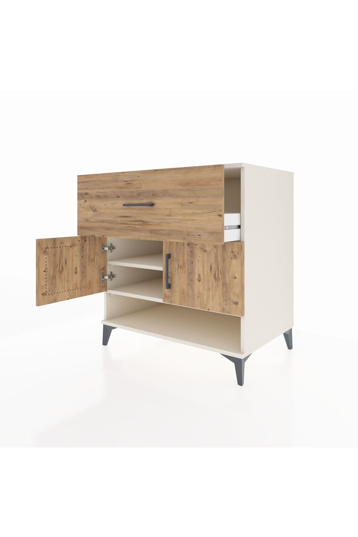 Kronos Şifonyer 2 Raflı Tek Çekmeceli 2 Kapaklı 88x59x96 - S70M050V3C