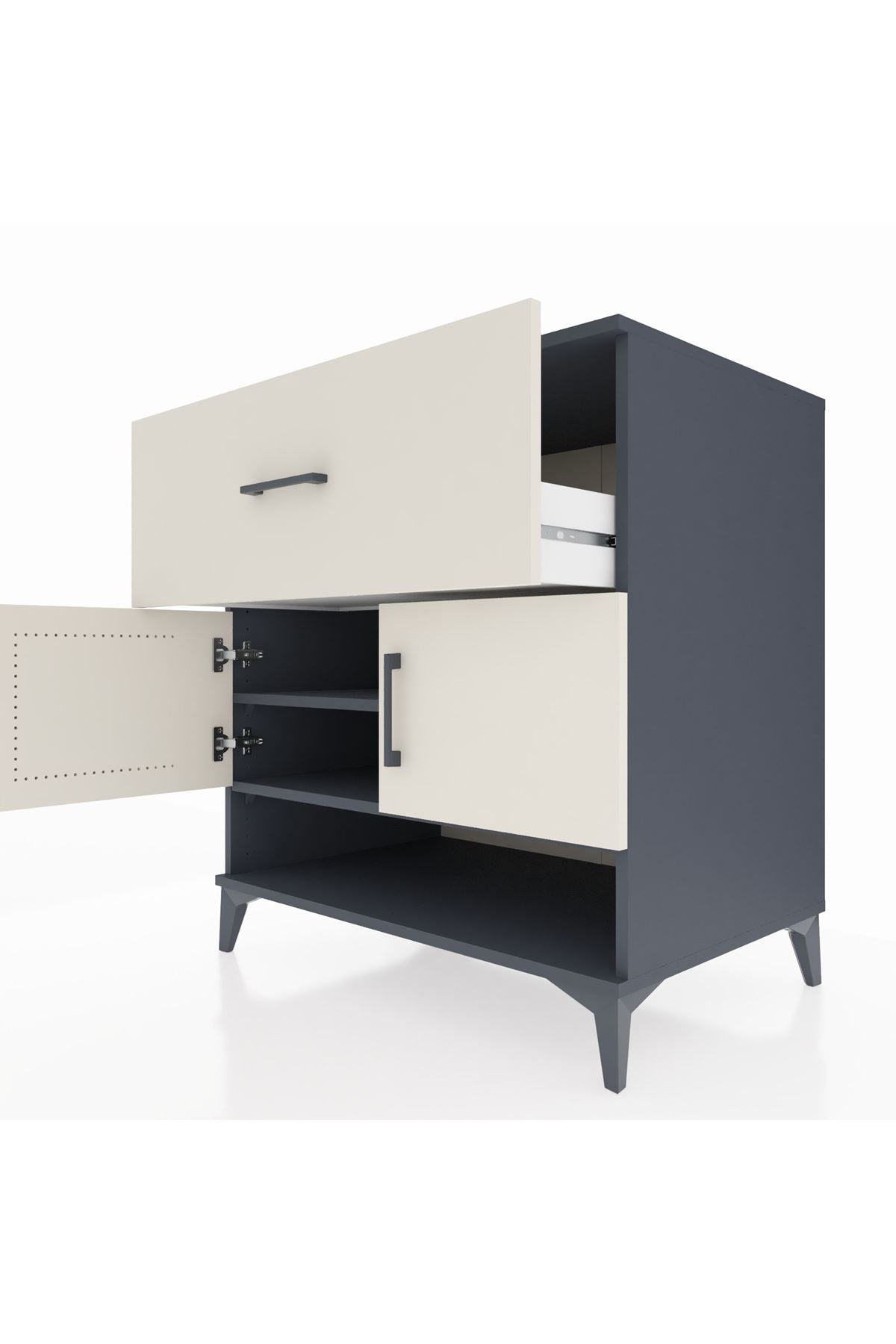 Kronos Şifonyer 2 Raflı Tek Çekmeceli 2 Kapaklı 88x59x96 - S70M050V4C