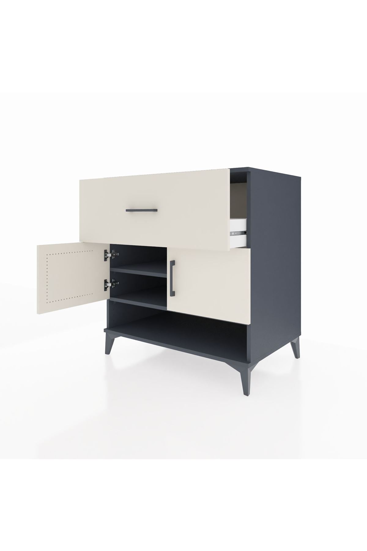 Kronos Şifonyer 2 Raflı Tek Çekmeceli 2 Kapaklı 88x59x96 - S70M050V4C