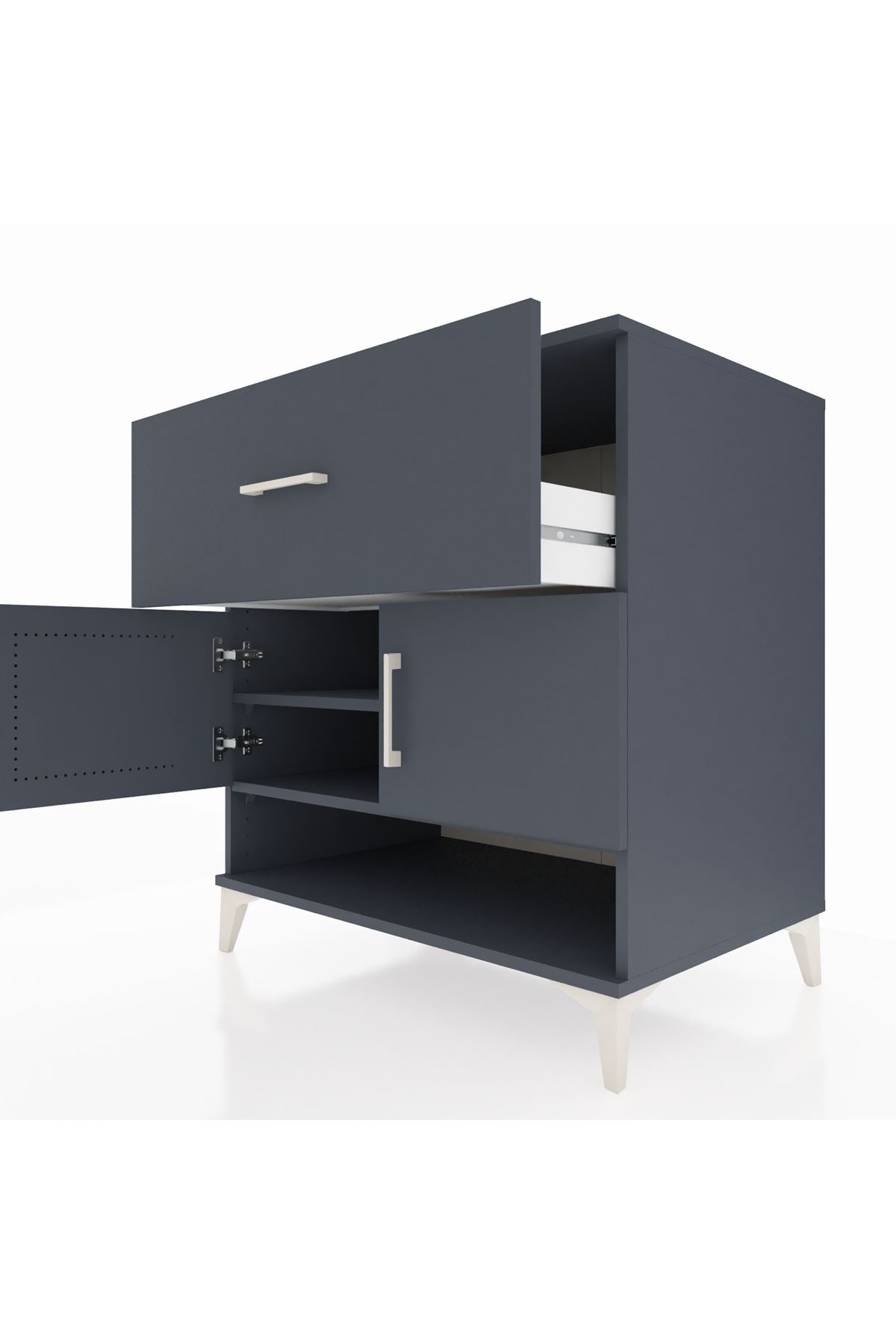Kronos Şifonyer 2 Raflı Tek Çekmeceli 2 Kapaklı 88x59x96 - S70M050V5C