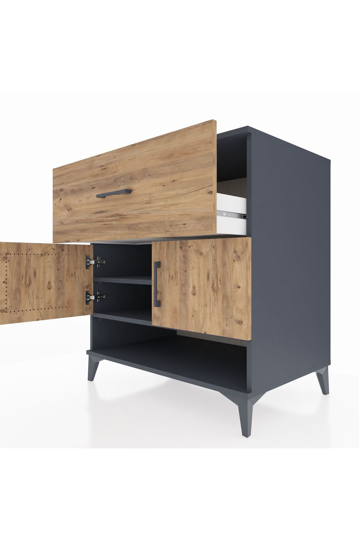 Kronos Şifonyer 2 Raflı Tek Çekmeceli 2 Kapaklı 88x59x96 - S70M050V6C
