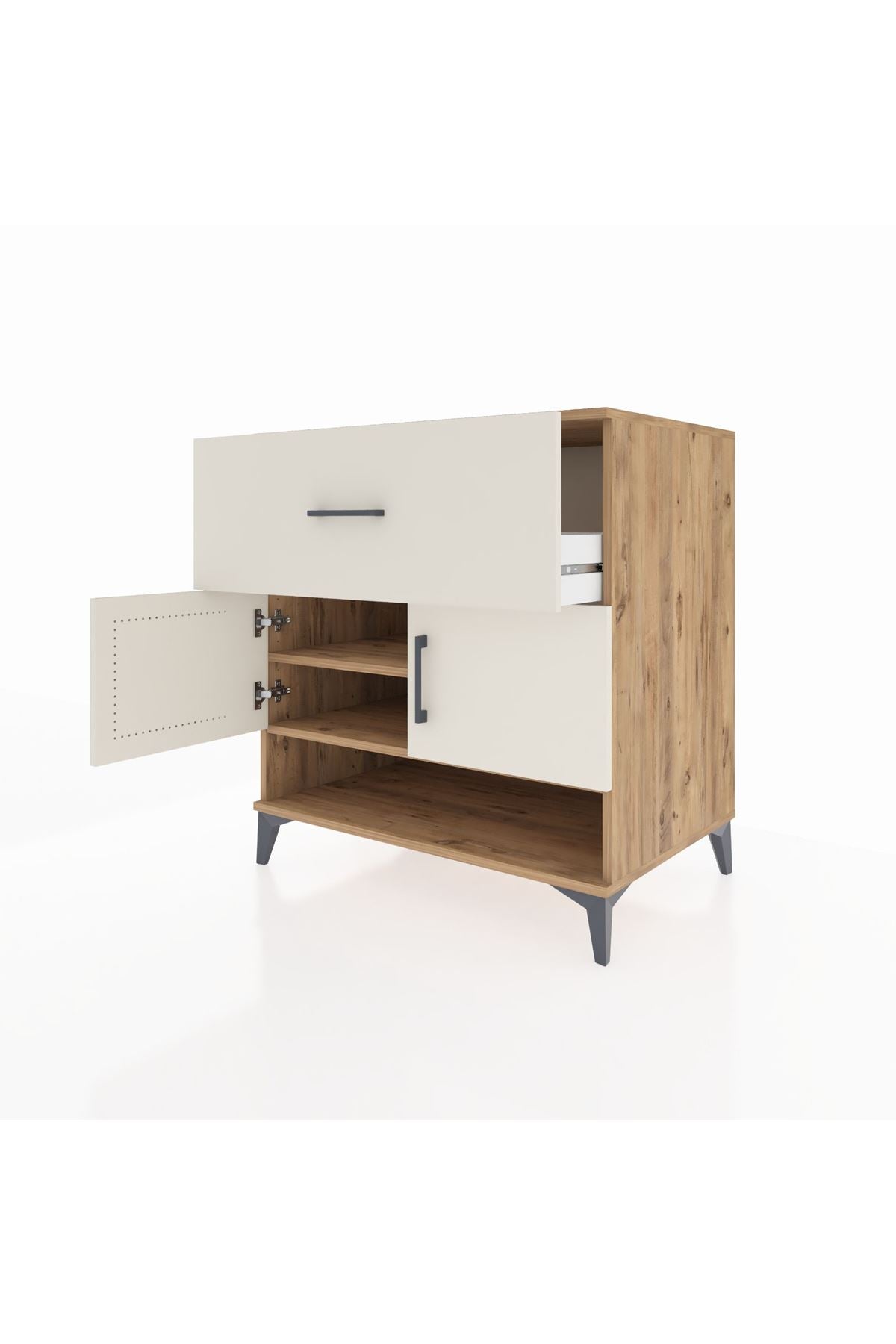 Kronos Şifonyer 2 Raflı Tek Çekmeceli 2 Kapaklı 88x59x96 - S70M050V7C