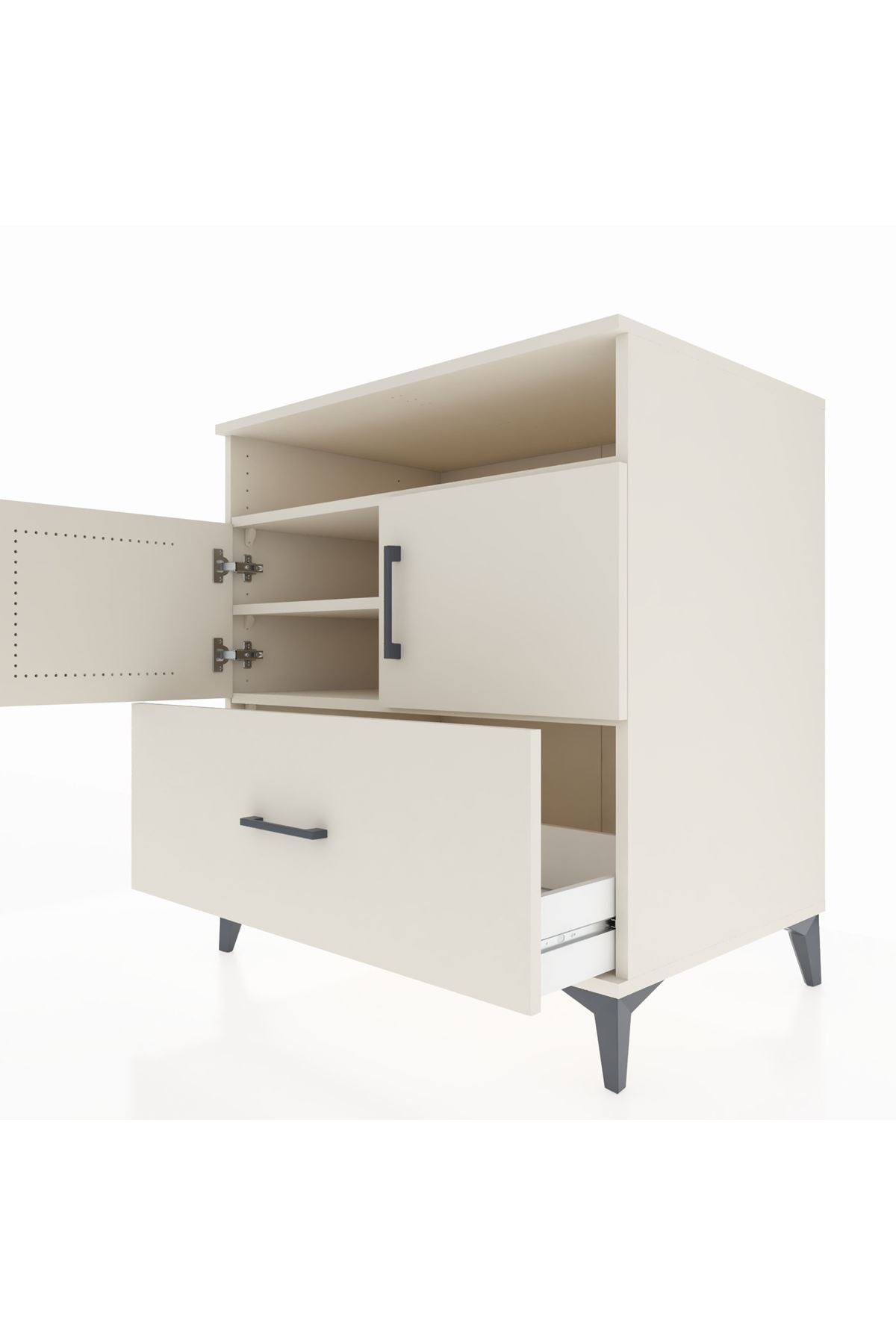 Kronos Şifonyer 3 Raflı Tek Çekmeceli 2 Kapaklı 88x59x96 - S70M051V1C