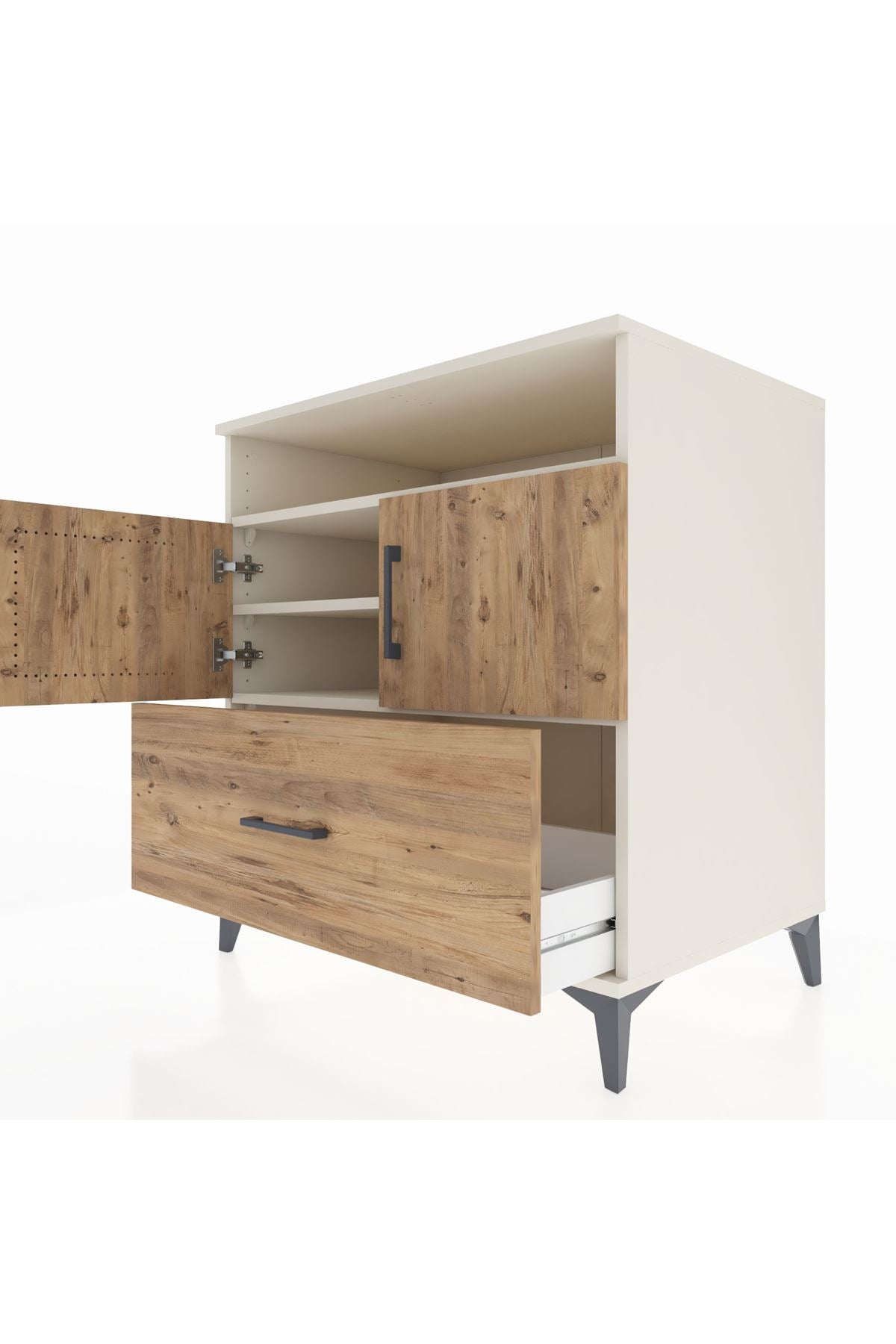 Kronos Şifonyer 3 Raflı Tek Çekmeceli 2 Kapaklı 88x59x96 - S70M051V3C