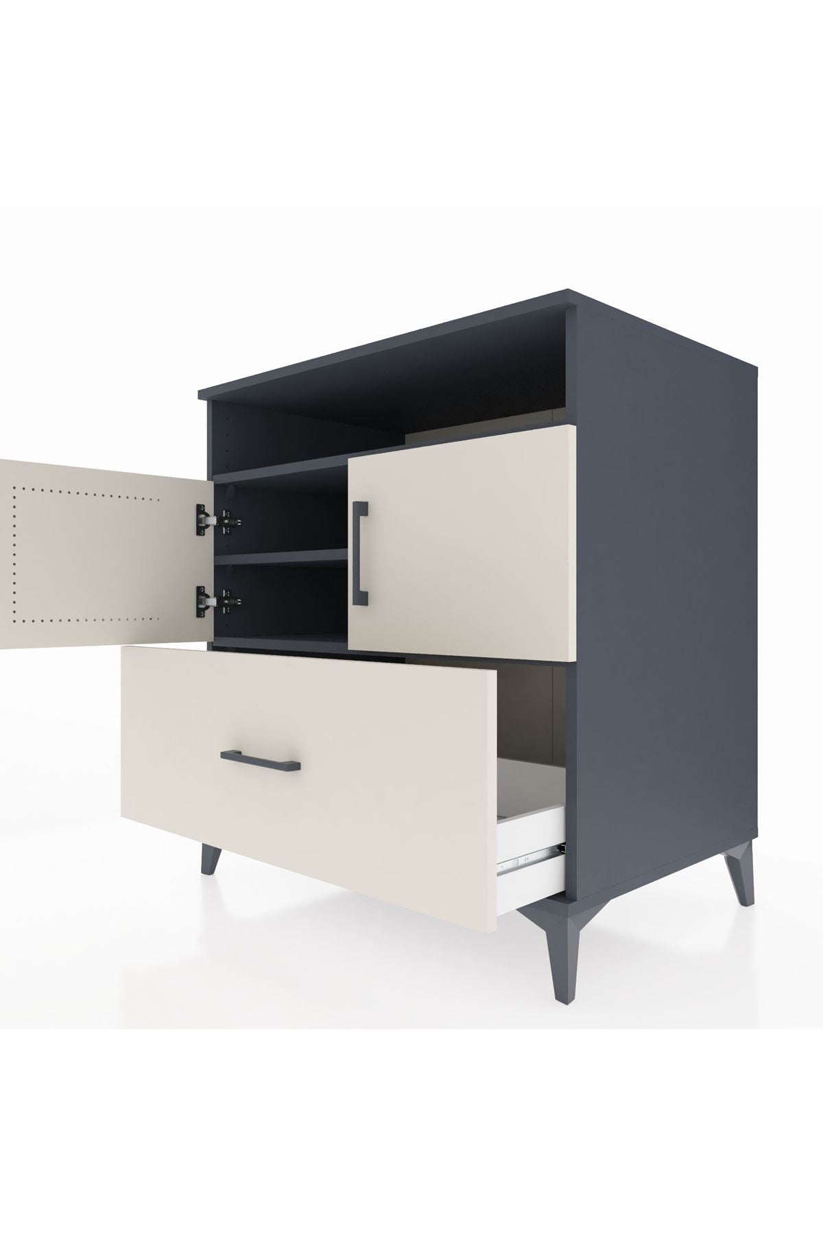 Kronos Şifonyer 3 Raflı Tek Çekmeceli 2 Kapaklı 88x59x96 - S70M051V4C