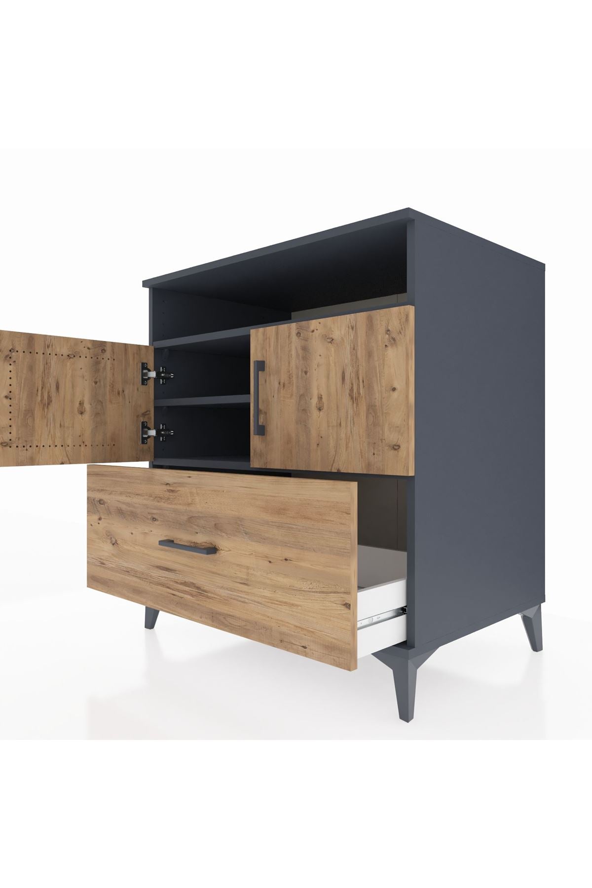 Kronos Şifonyer 3 Raflı Tek Çekmeceli 2 Kapaklı 88x59x96 - S70M051V6C
