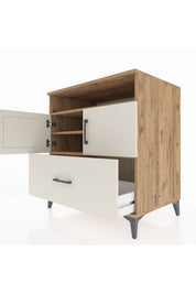 Kronos Şifonyer 3 Raflı Tek Çekmeceli 2 Kapaklı 88x59x96 - S70M051V7C