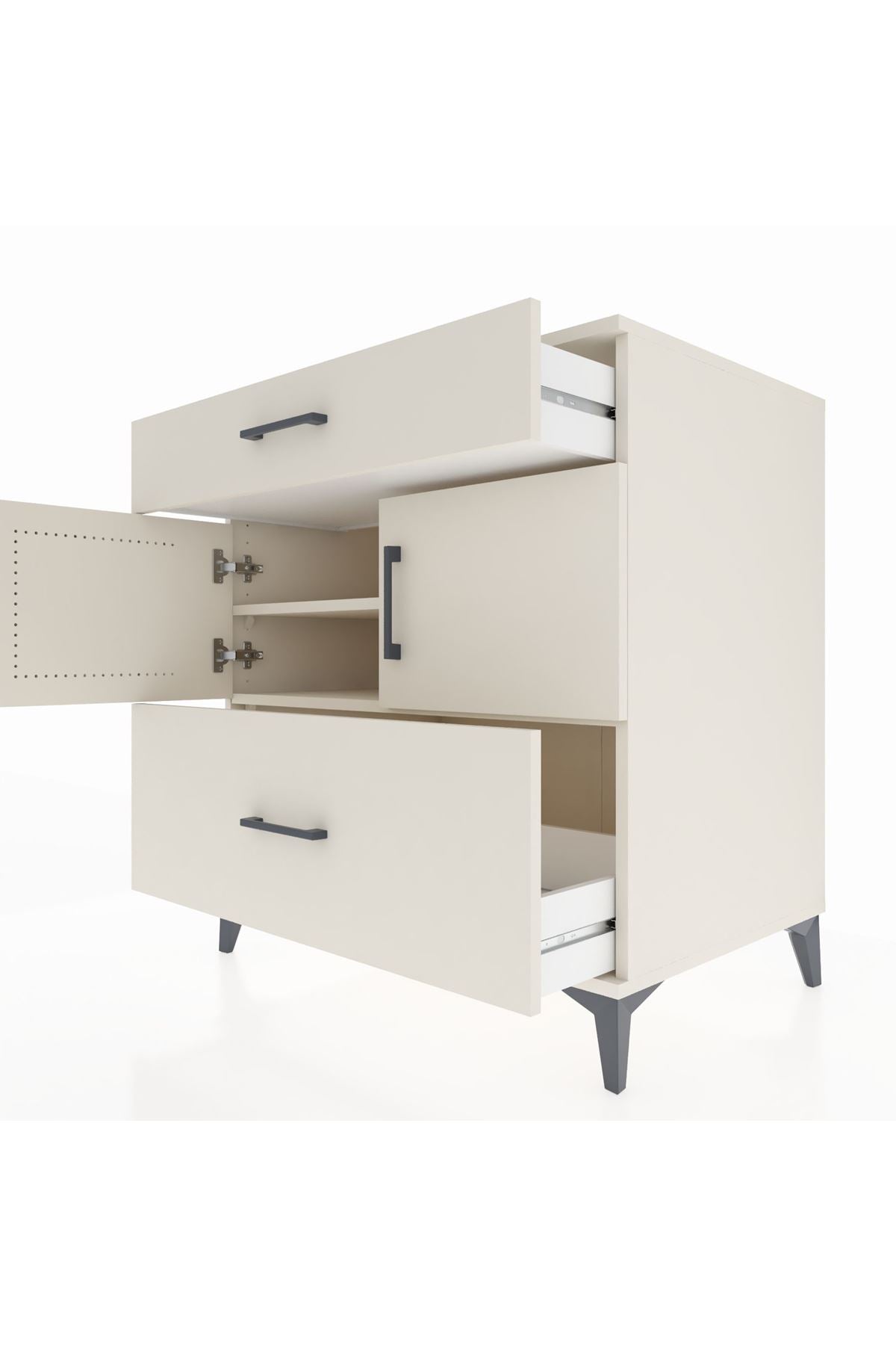Kronos Şifonyer 2 Raflı 2 Çekmeceli 2 Kapaklı 88x59x96 - S70M052V1C