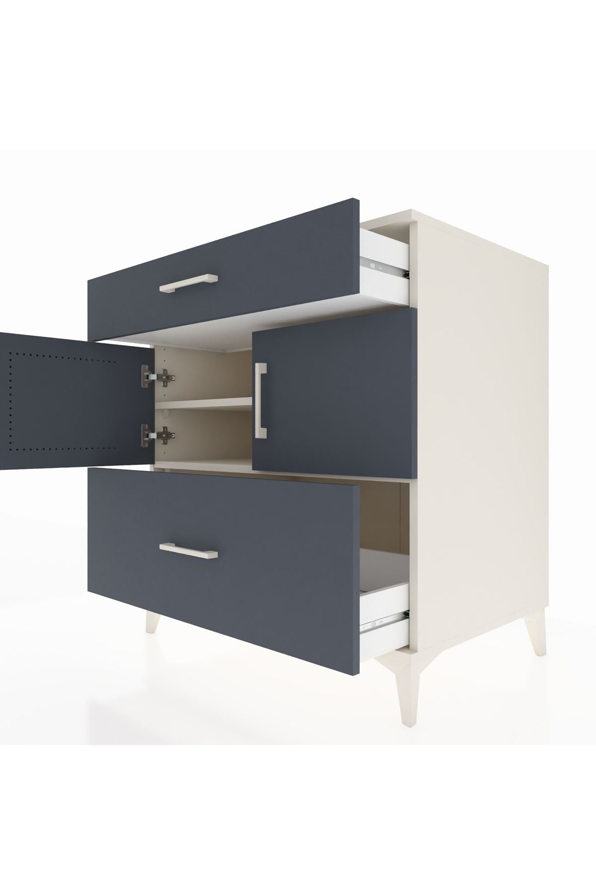 Kronos Şifonyer 2 Raflı 2 Çekmeceli 2 Kapaklı 88x59x96 - S70M052V2C
