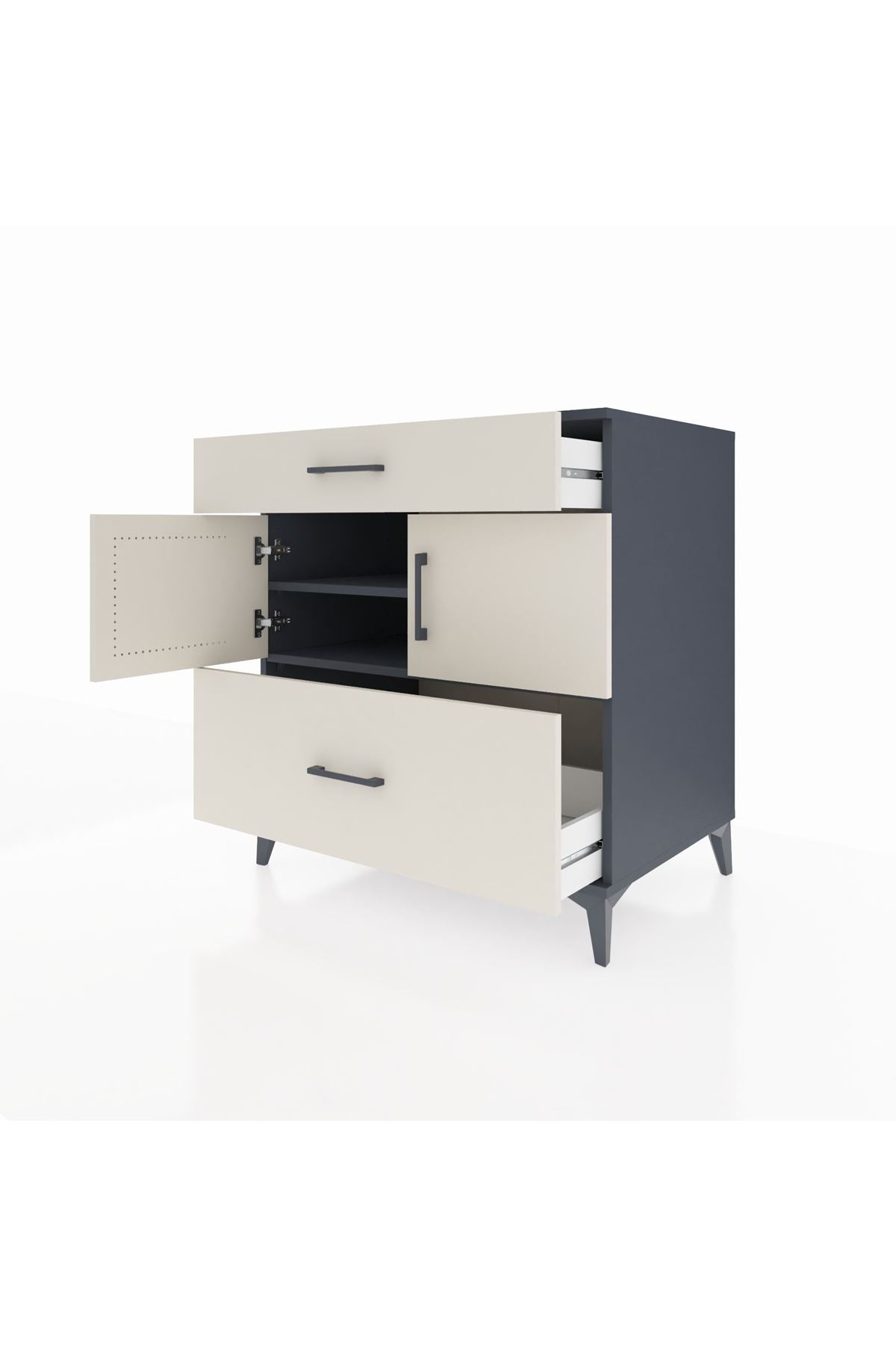 Kronos Şifonyer 2 Raflı 2 Çekmeceli 2 Kapaklı 88x59x96 - S70M052V4C