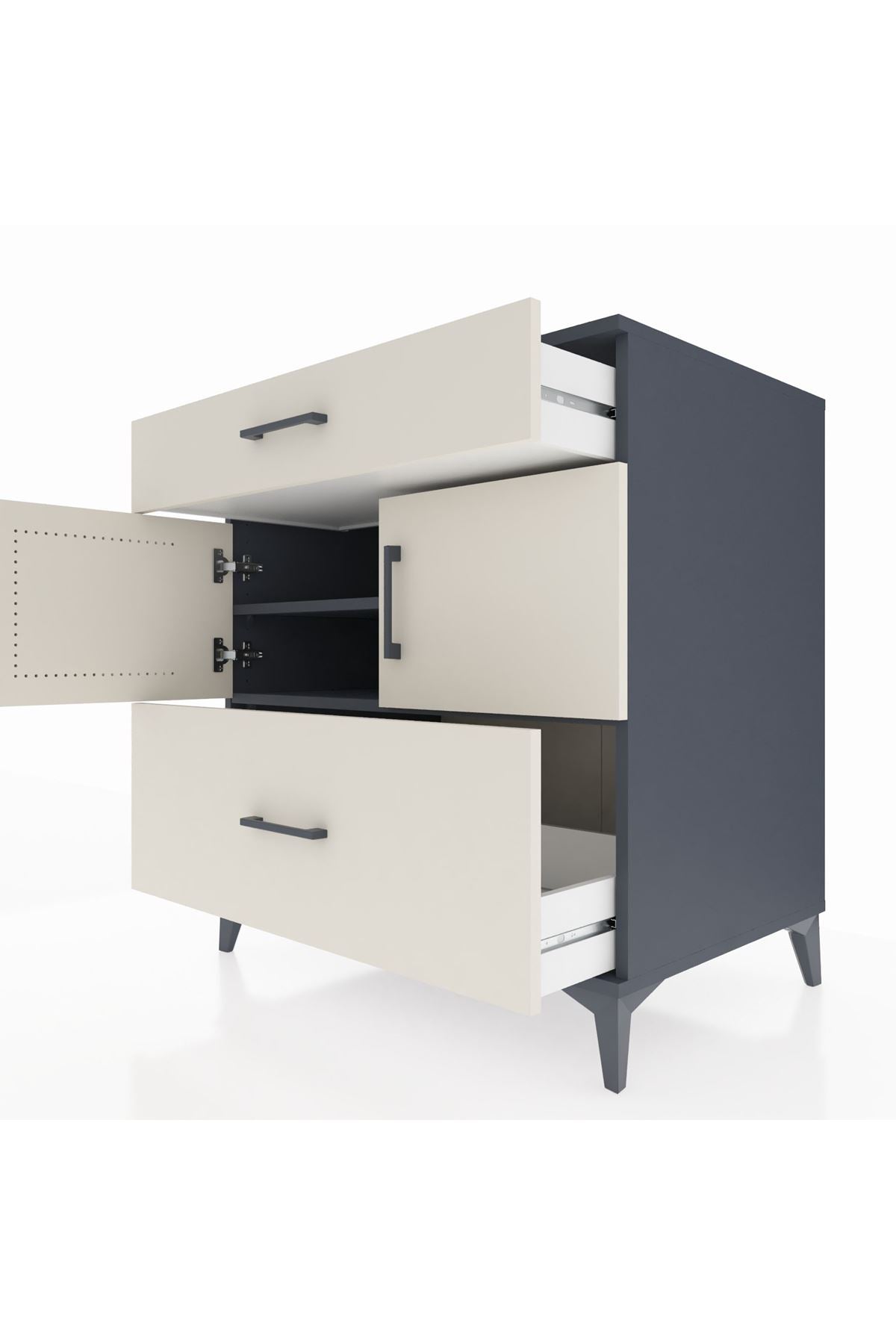 Kronos Şifonyer 2 Raflı 2 Çekmeceli 2 Kapaklı 88x59x96 - S70M052V4C