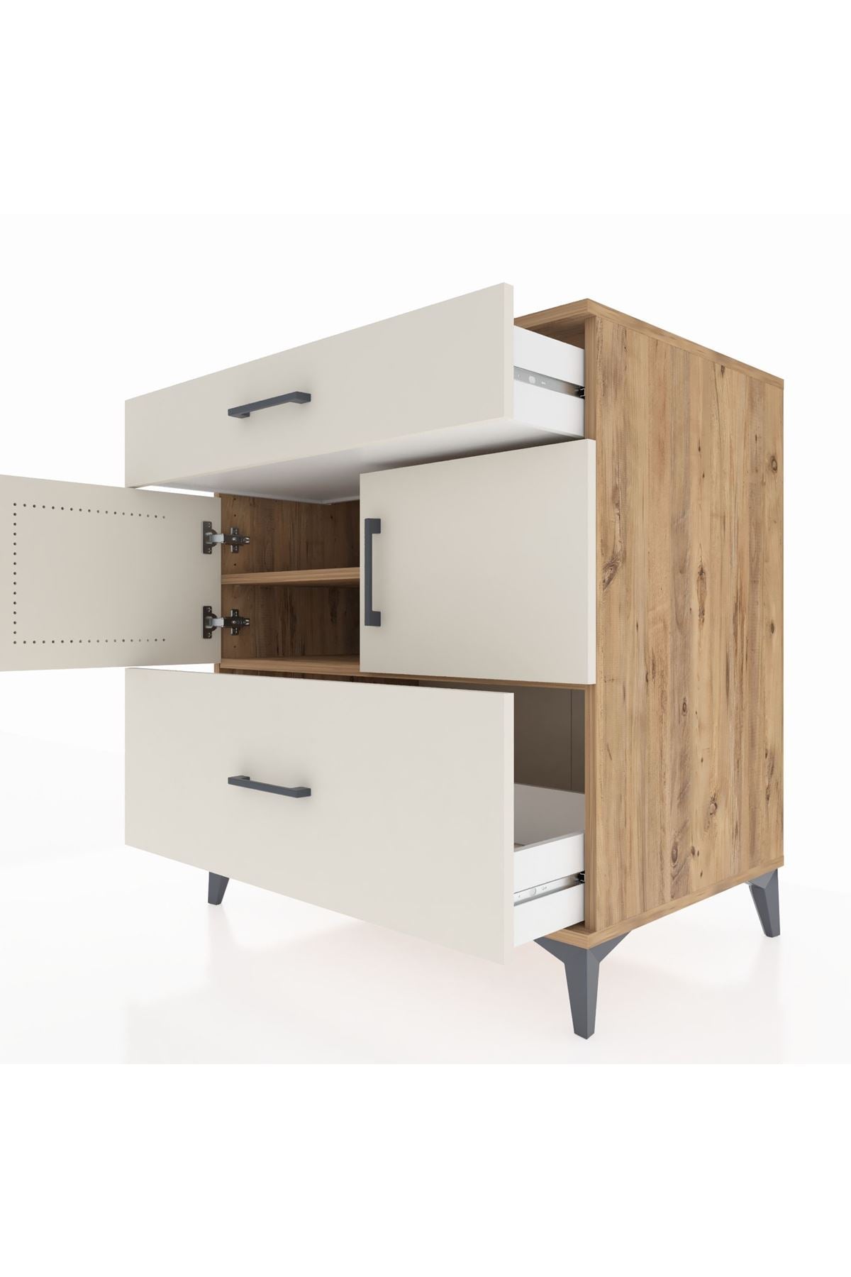Kronos Şifonyer 2 Raflı 2 Çekmeceli 2 Kapaklı 88x59x96 - S70M052V7C