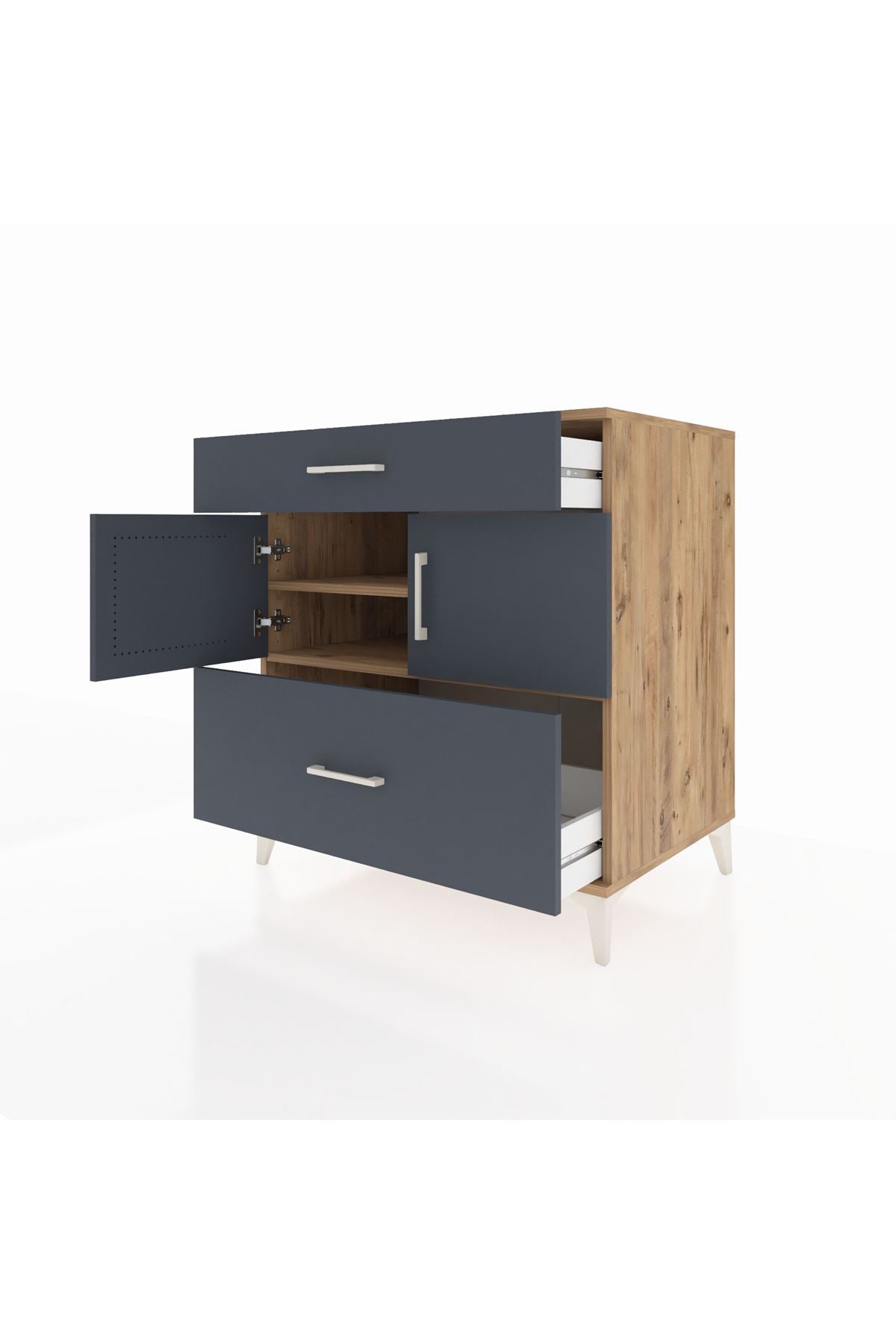 Kronos Şifonyer 2 Raflı 2 Çekmeceli 2 Kapaklı 88x59x96 - S70M052V8C