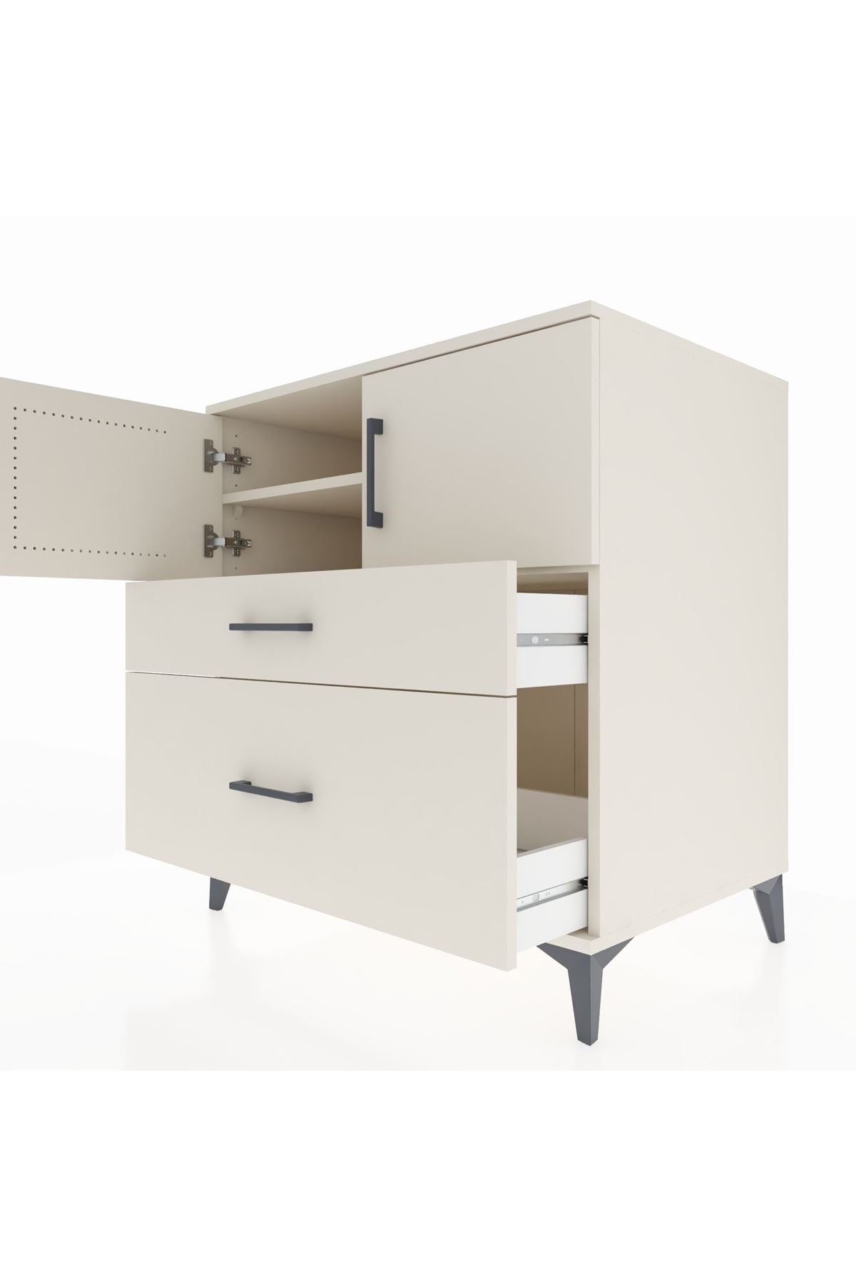 Kronos Şifonyer 2 Raflı 2 Çekmeceli 2 Kapaklı 88x59x96 - S70M053V1C