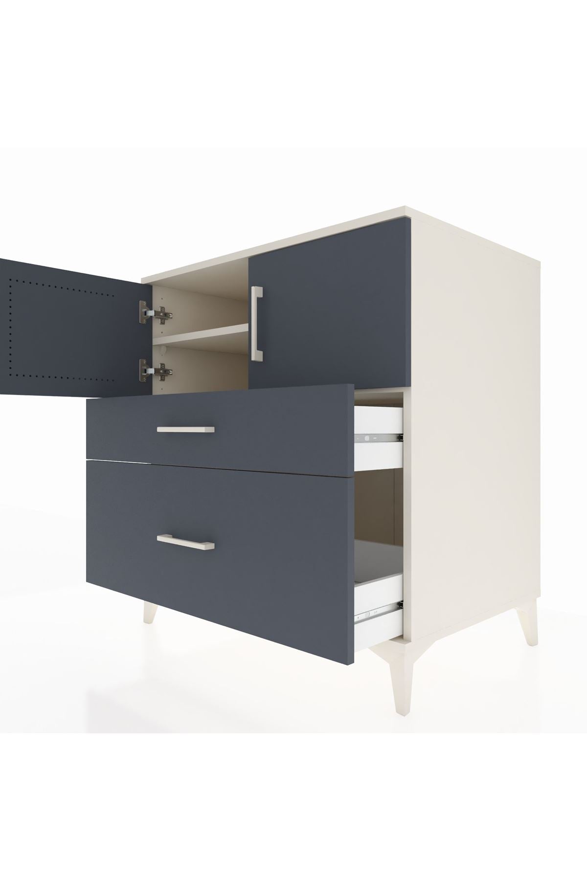 Kronos Şifonyer 2 Raflı 2 Çekmeceli 2 Kapaklı 88x59x96 - S70M053V2C