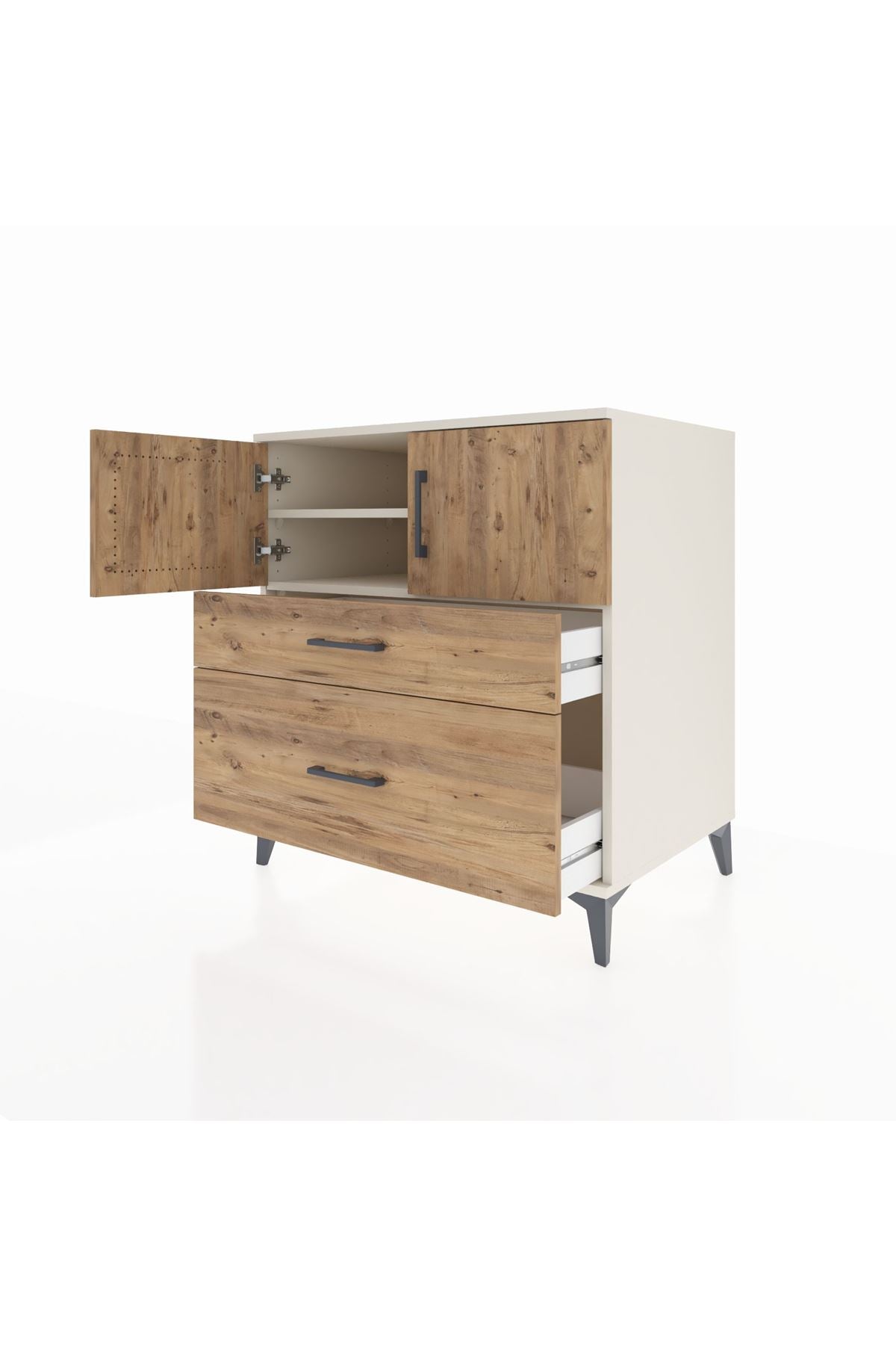 Kronos Şifonyer 2 Raflı 2 Çekmeceli 2 Kapaklı 88x59x96 - S70M053V3C