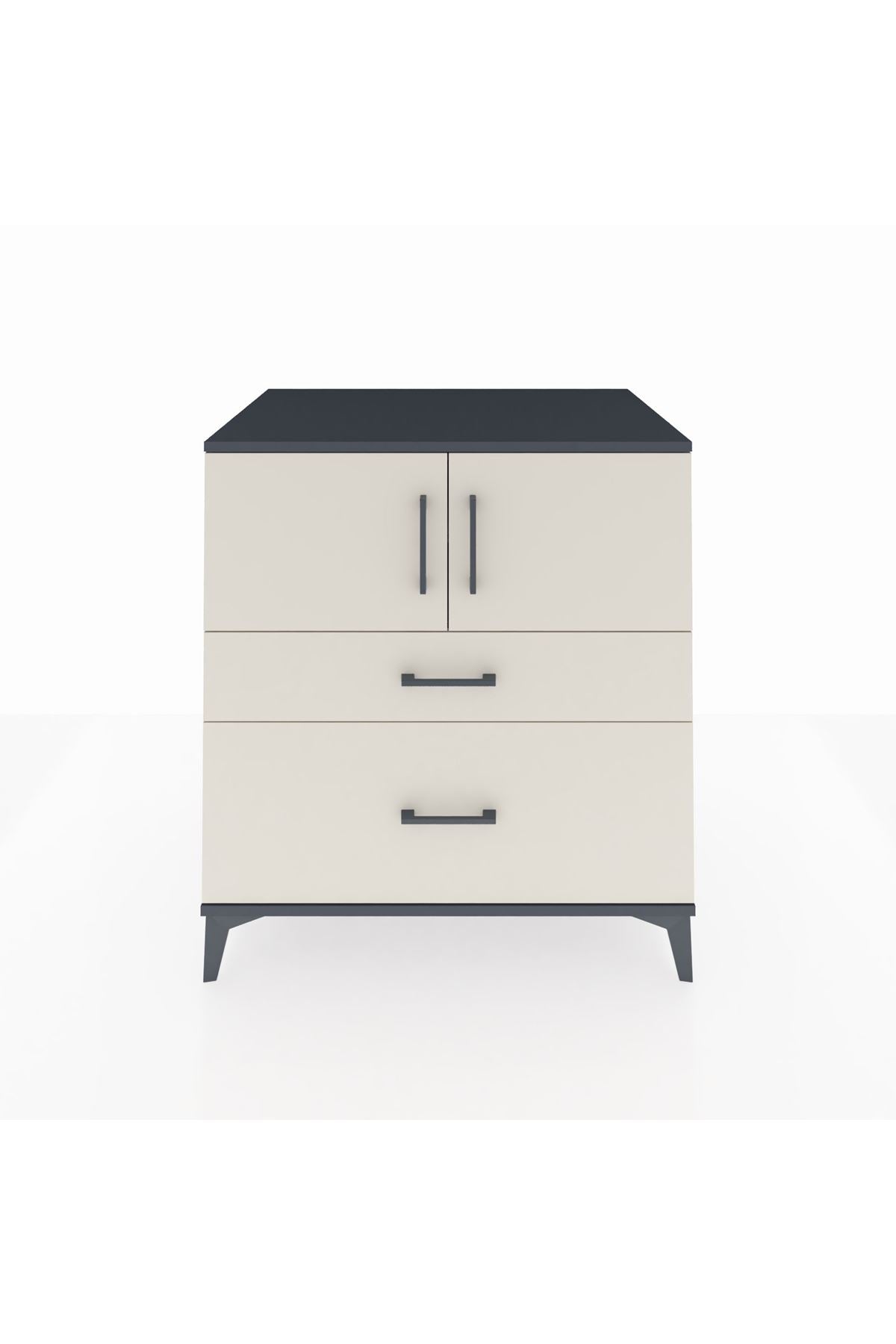 Kronos Şifonyer 2 Raflı 2 Çekmeceli 2 Kapaklı 88x59x96 - S70M053V4C