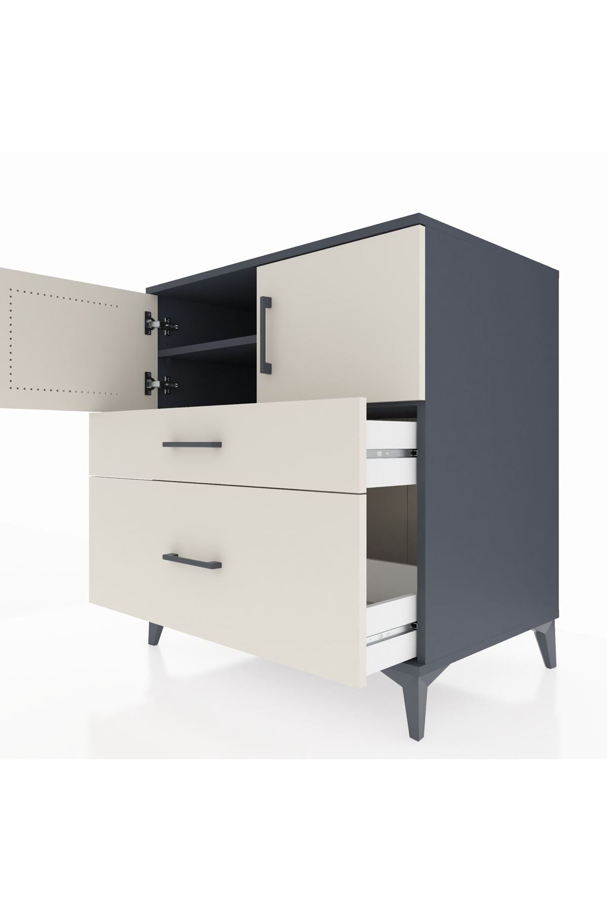 Kronos Şifonyer 2 Raflı 2 Çekmeceli 2 Kapaklı 88x59x96 - S70M053V4C