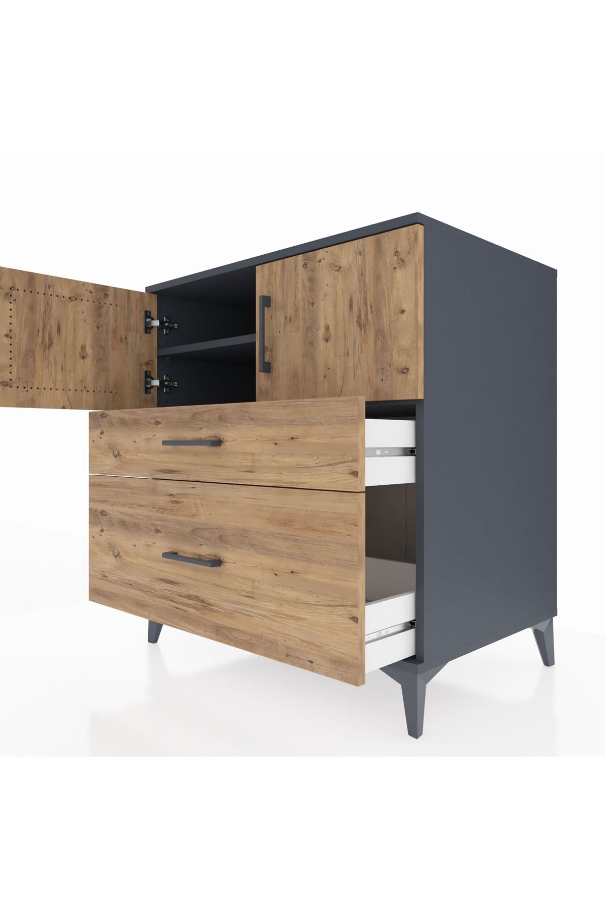 Kronos Şifonyer 2 Raflı 2 Çekmeceli 2 Kapaklı 88x59x96 - S70M053V6C
