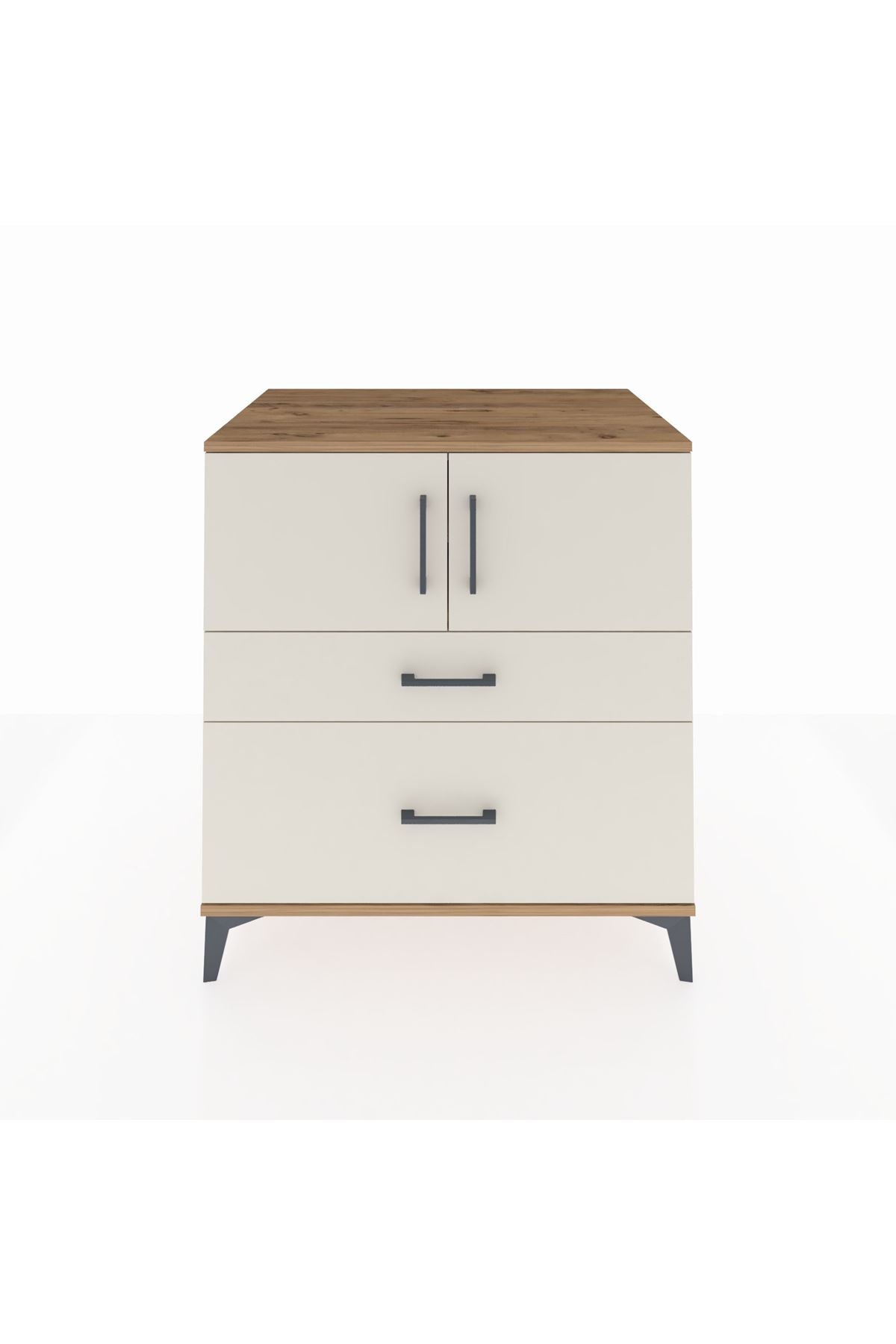Kronos Şifonyer 2 Raflı 2 Çekmeceli 2 Kapaklı 88x59x96 - S70M053V7C