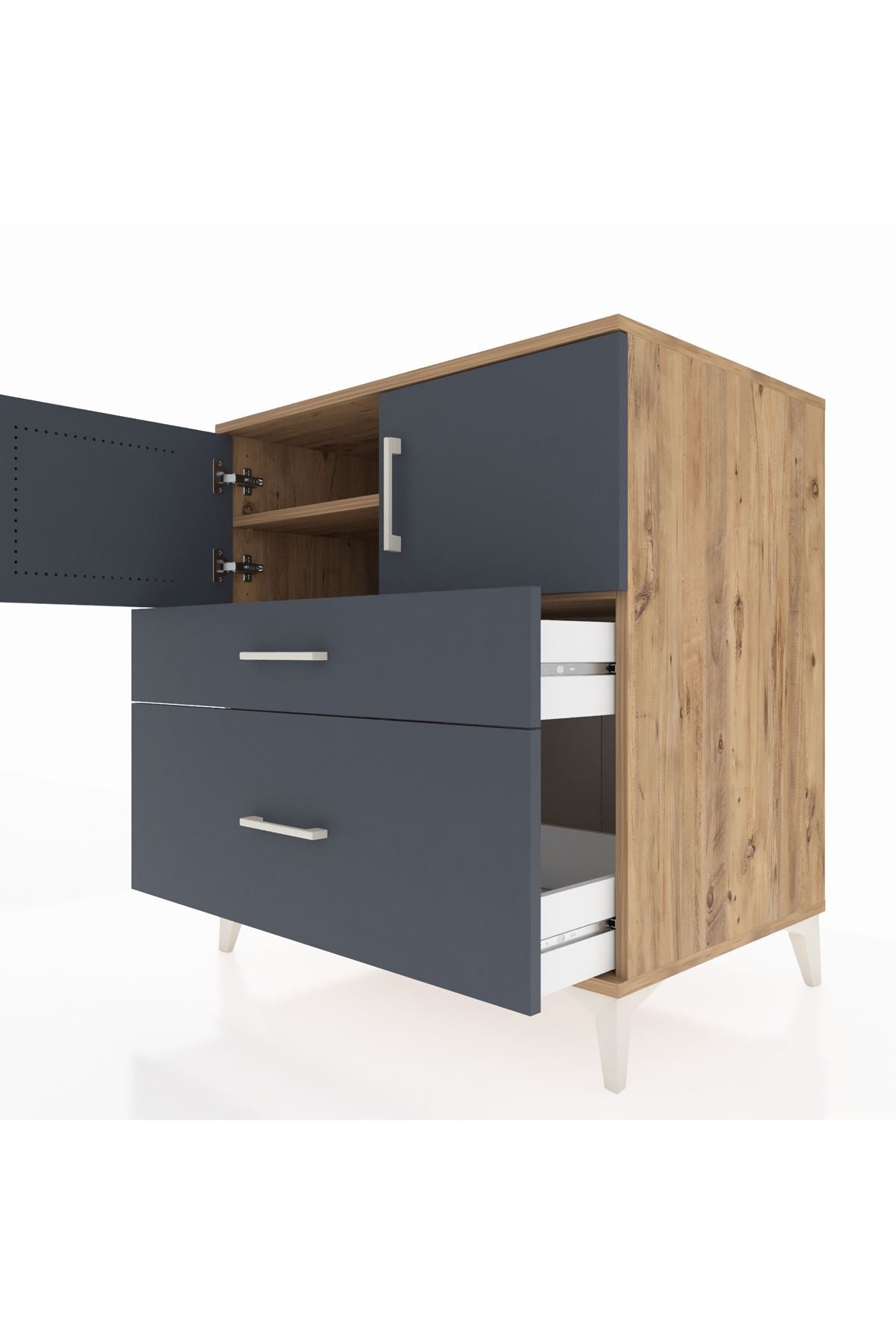 Kronos Şifonyer 2 Raflı 2 Çekmeceli 2 Kapaklı 88x59x96 - S70M053V8C