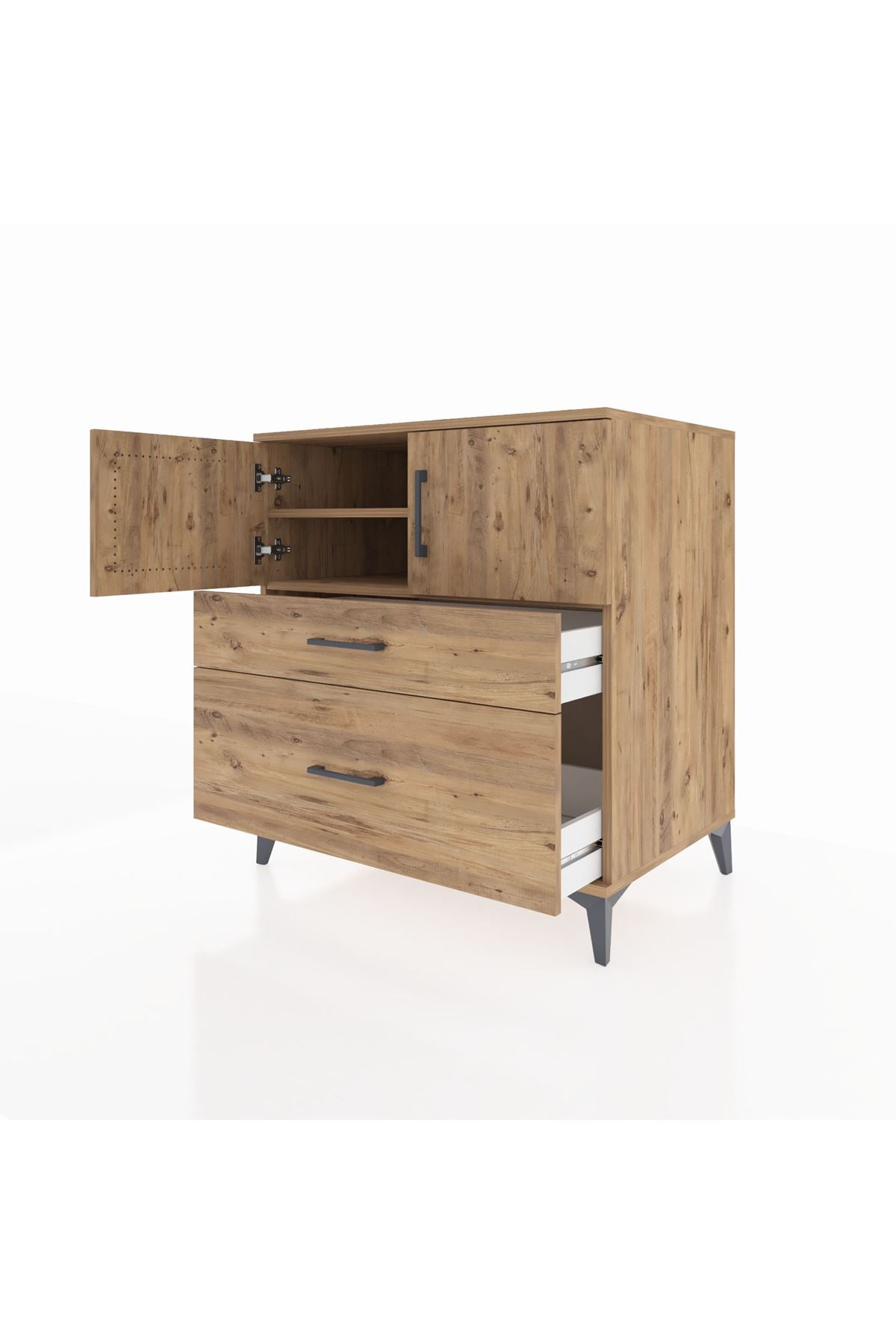 Kronos Şifonyer 2 Raflı 2 Çekmeceli 2 Kapaklı 88x59x96 - S70M053V9C