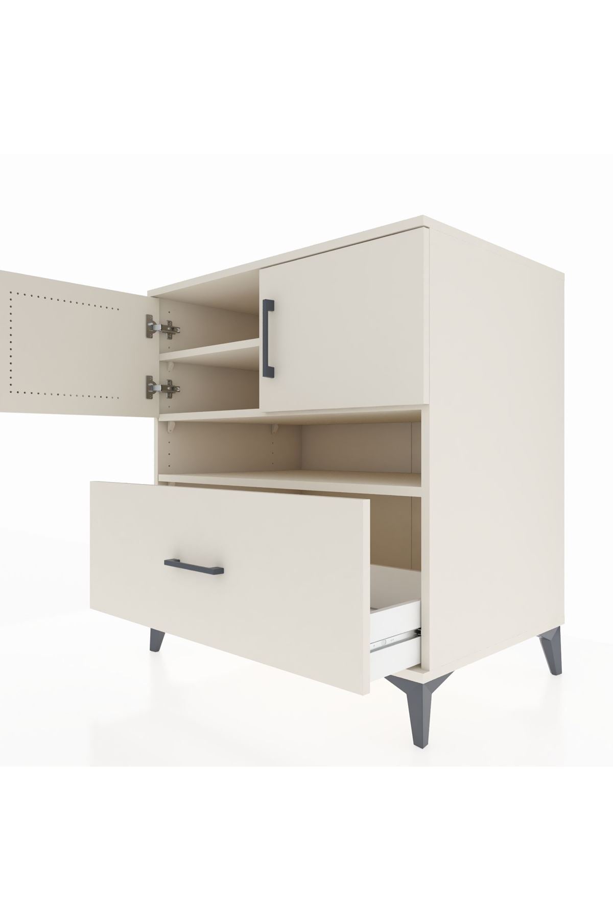 Kronos Şifonyer 3 Raflı Tek Çekmeceli 2 Kapaklı 88x59x96 - S70M054V1C