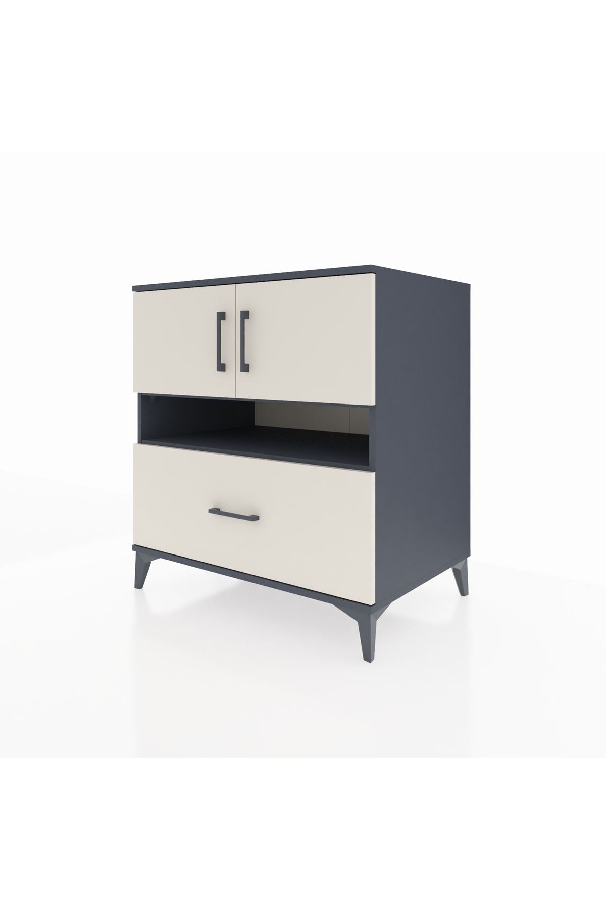 Kronos Şifonyer 3 Raflı Tek Çekmeceli 2 Kapaklı 88x59x96 - S70M054V4C