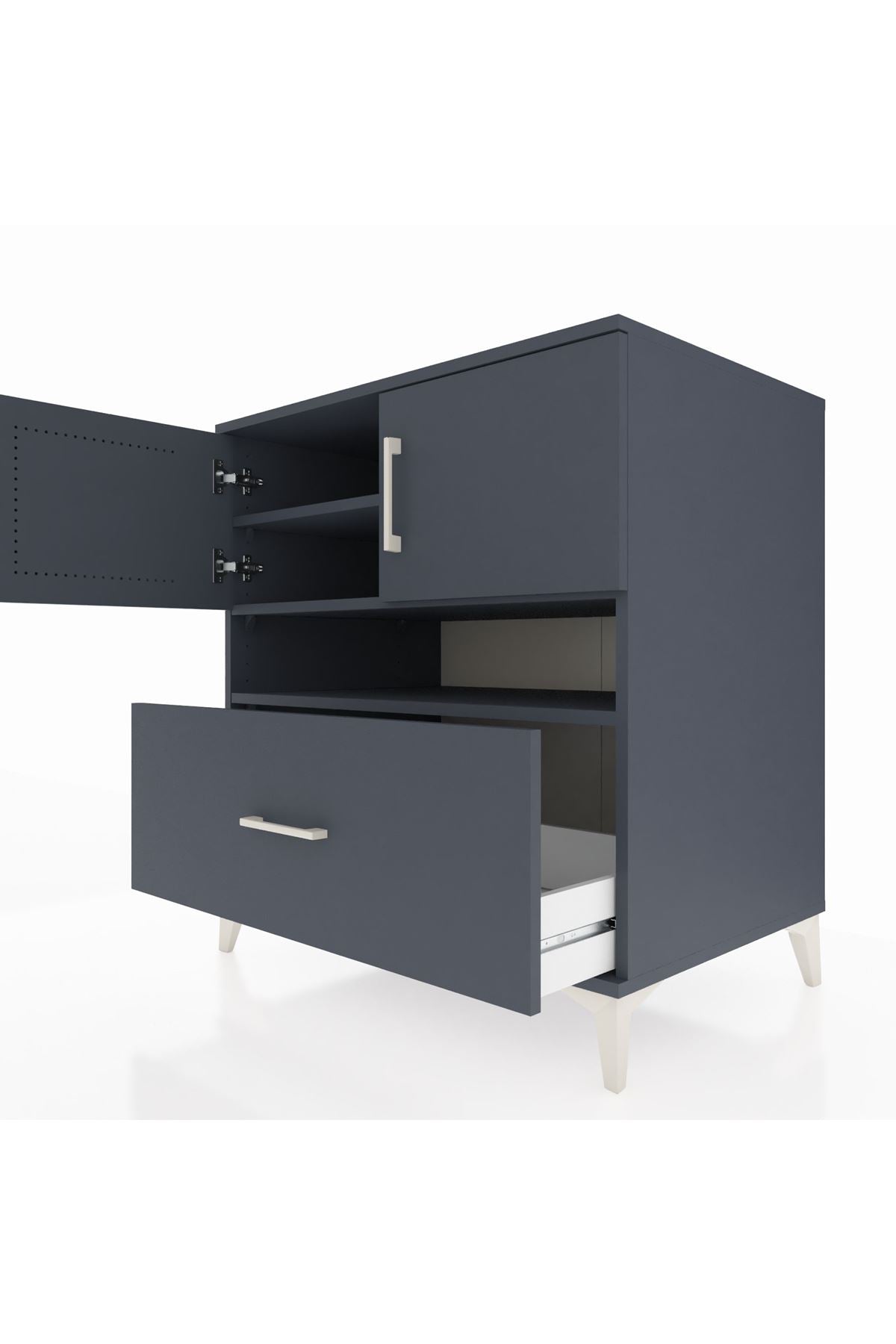 Kronos Şifonyer 3 Raflı Tek Çekmeceli 2 Kapaklı 88x59x96 - S70M054V5C