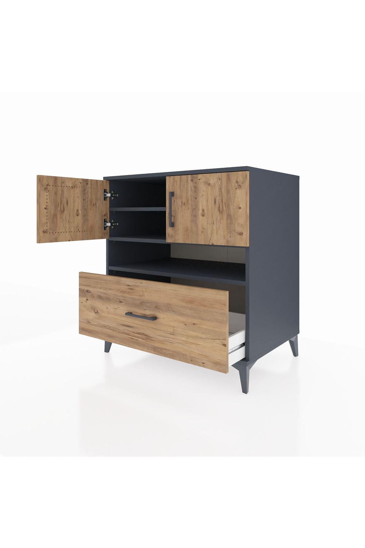 Kronos Şifonyer 3 Raflı Tek Çekmeceli 2 Kapaklı 88x59x96 - S70M054V6C