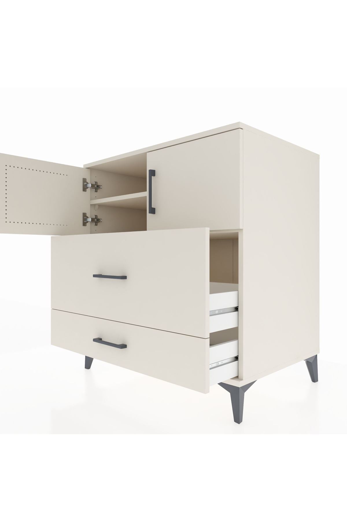 Kronos Şifonyer 2 Raflı 2 Çekmeceli 2 Kapaklı 88x59x96 - S70M055V1C