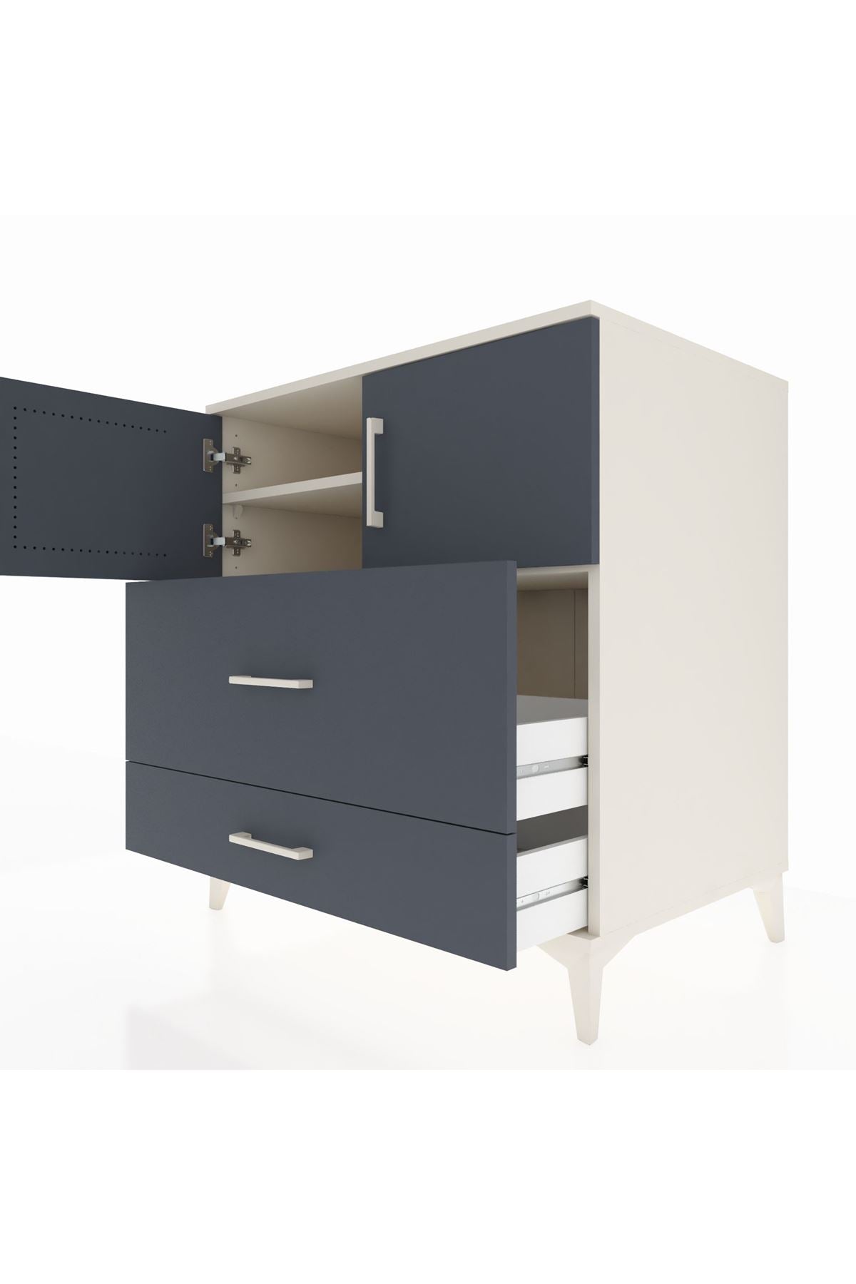 Kronos Şifonyer 2 Raflı 2 Çekmeceli 2 Kapaklı 88x59x96 - S70M055V2C