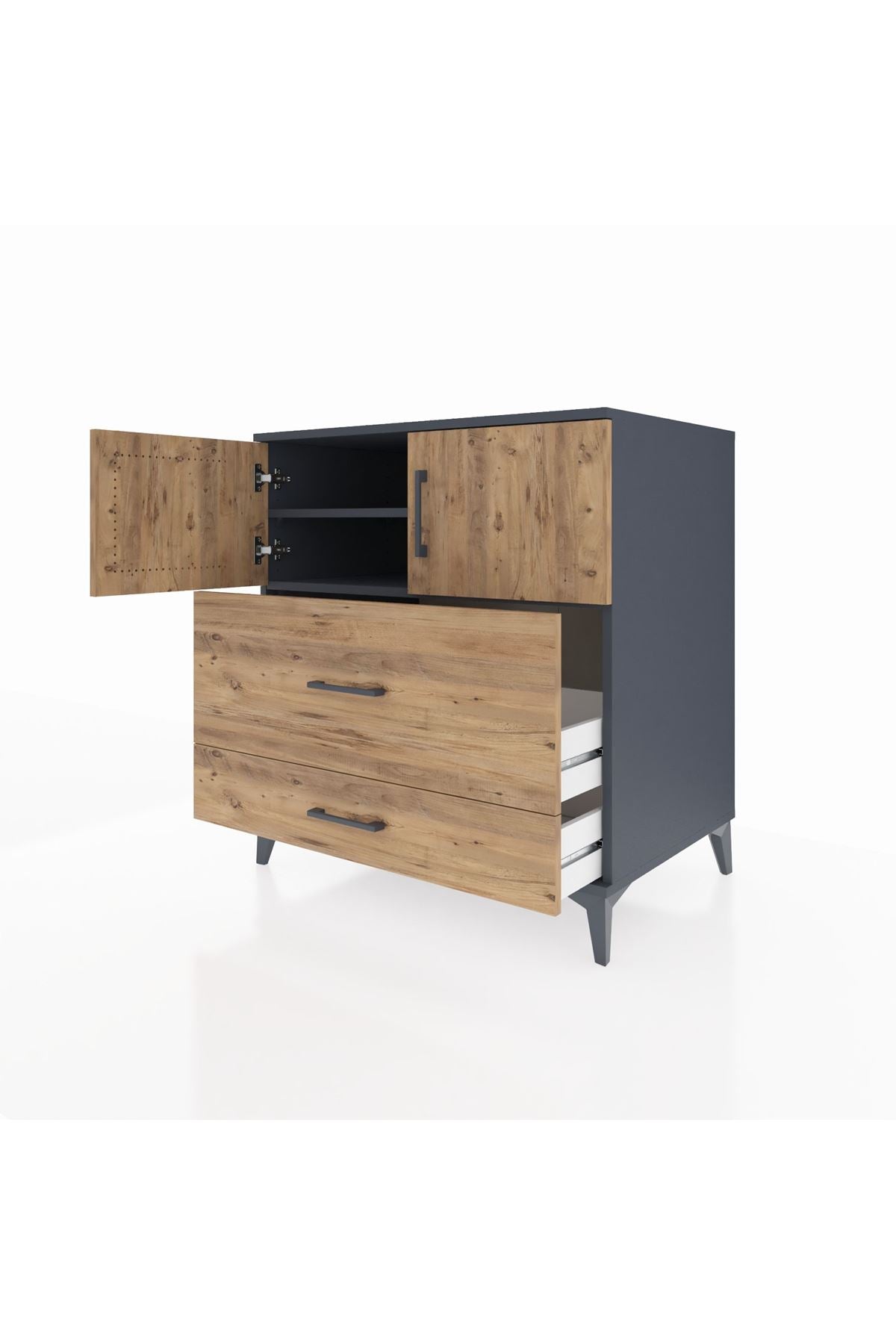 Kronos Şifonyer 2 Raflı 2 Çekmeceli 2 Kapaklı 88x59x96 - S70M055V6C