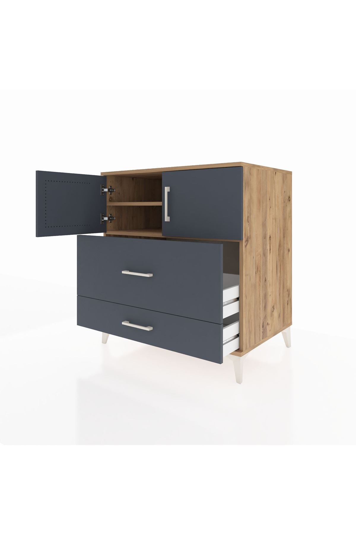 Kronos Şifonyer 2 Raflı 2 Çekmeceli 2 Kapaklı 88x59x96 - S70M055V8C