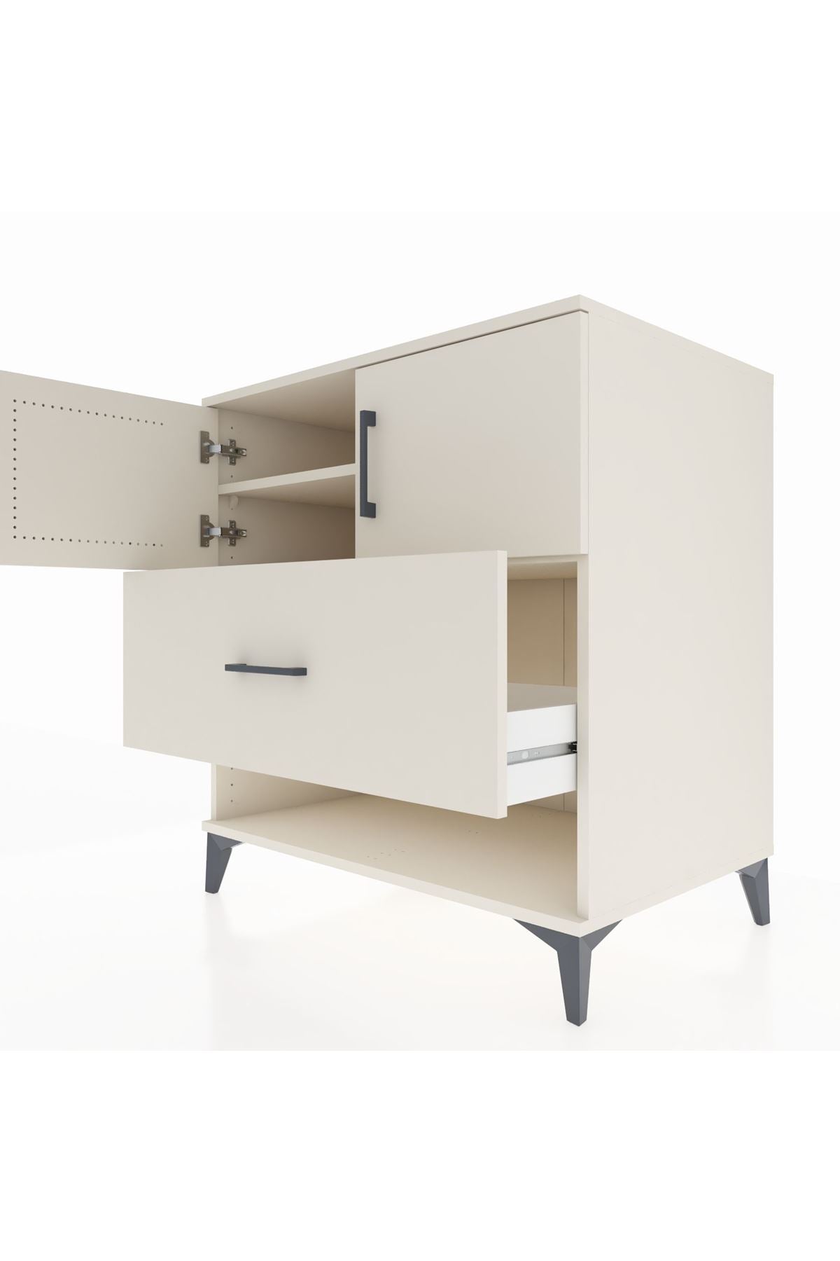Kronos Şifonyer 2 Raflı Tek Çekmeceli 2 Kapaklı 88x59x96 - S70M056V1C