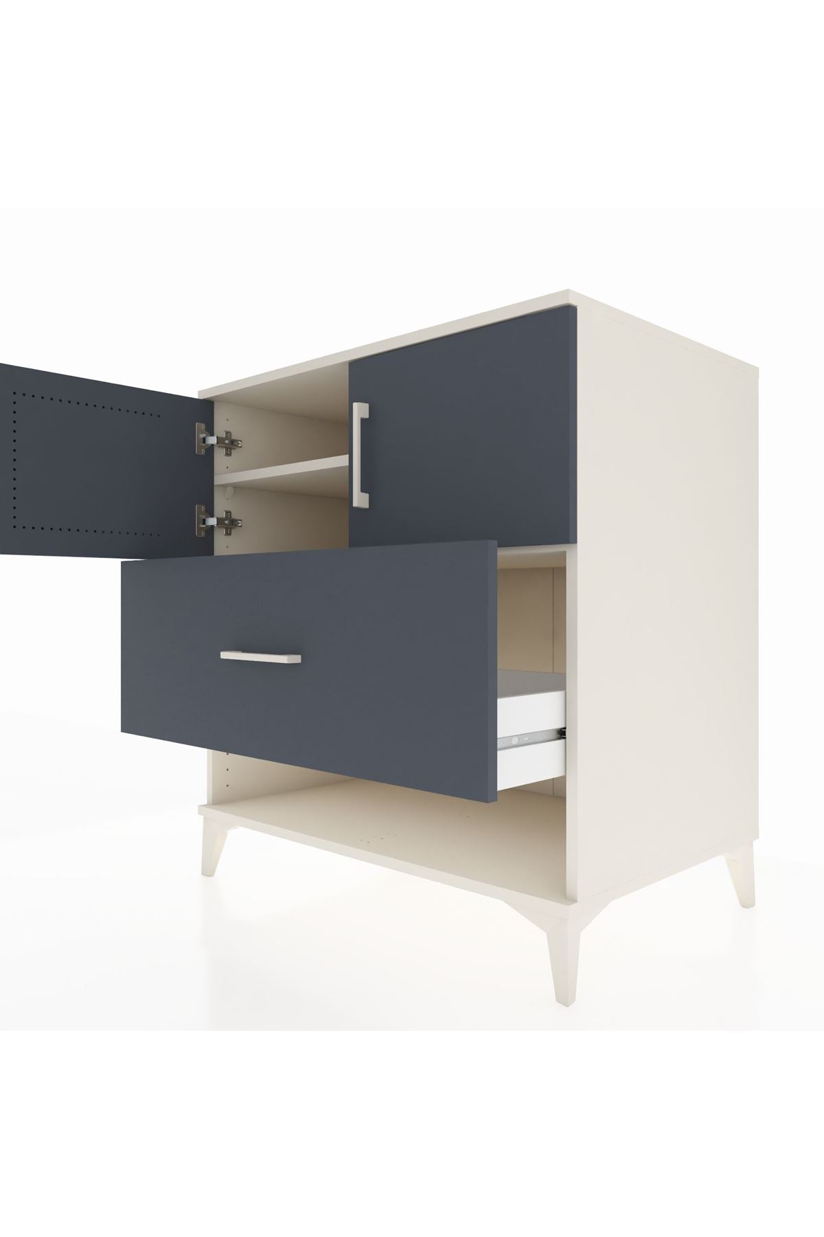 Kronos Şifonyer 2 Raflı Tek Çekmeceli 2 Kapaklı 88x59x96 - S70M056V2C