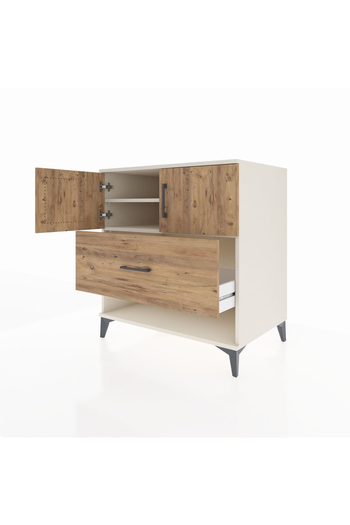 Kronos Şifonyer 2 Raflı Tek Çekmeceli 2 Kapaklı 88x59x96 - S70M056V3C