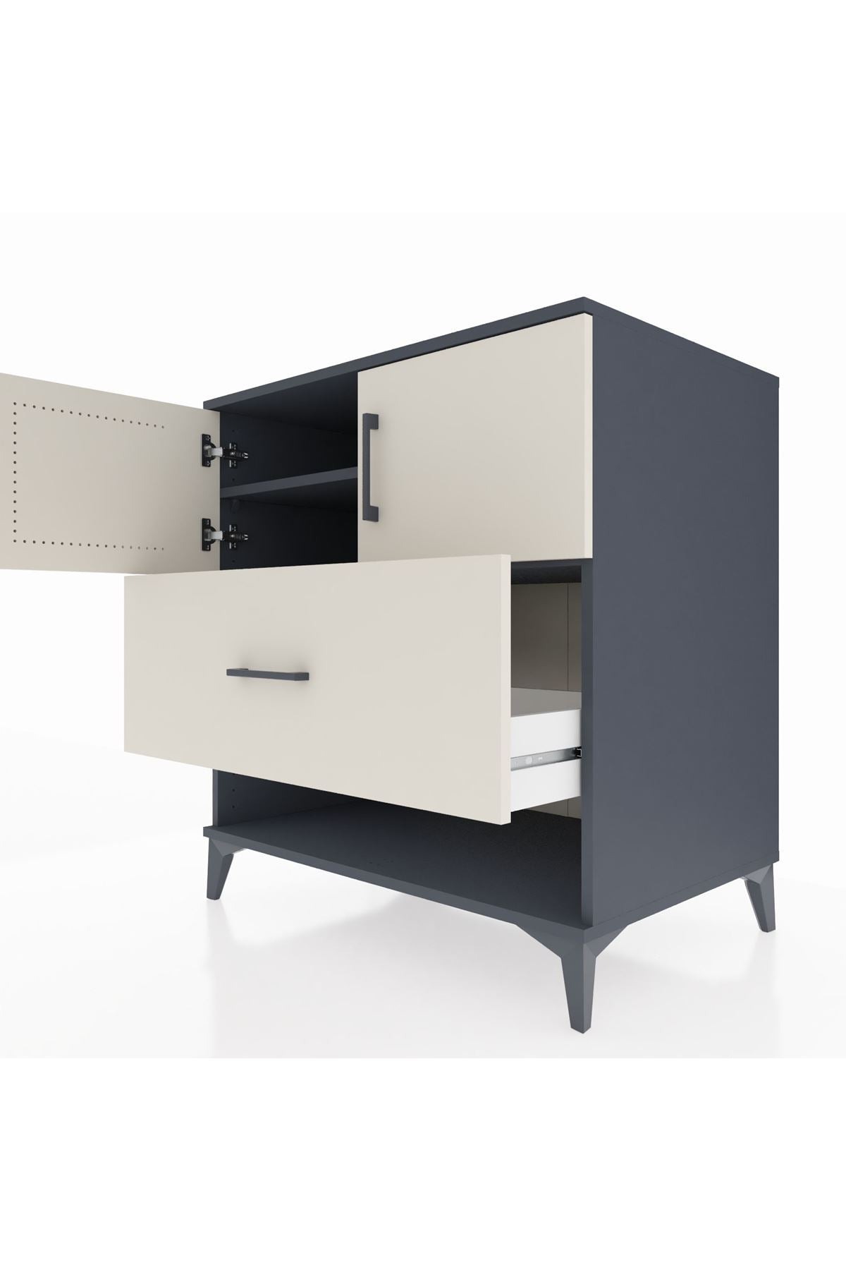 Kronos Şifonyer 2 Raflı Tek Çekmeceli 2 Kapaklı 88x59x96 - S70M056V4C