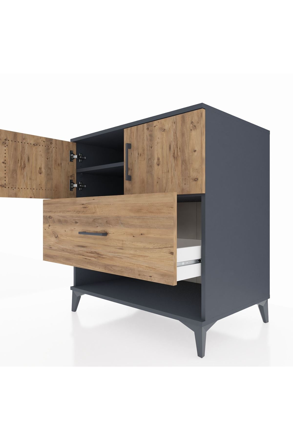 Kronos Şifonyer 2 Raflı Tek Çekmeceli 2 Kapaklı 88x59x96 - S70M056V6C