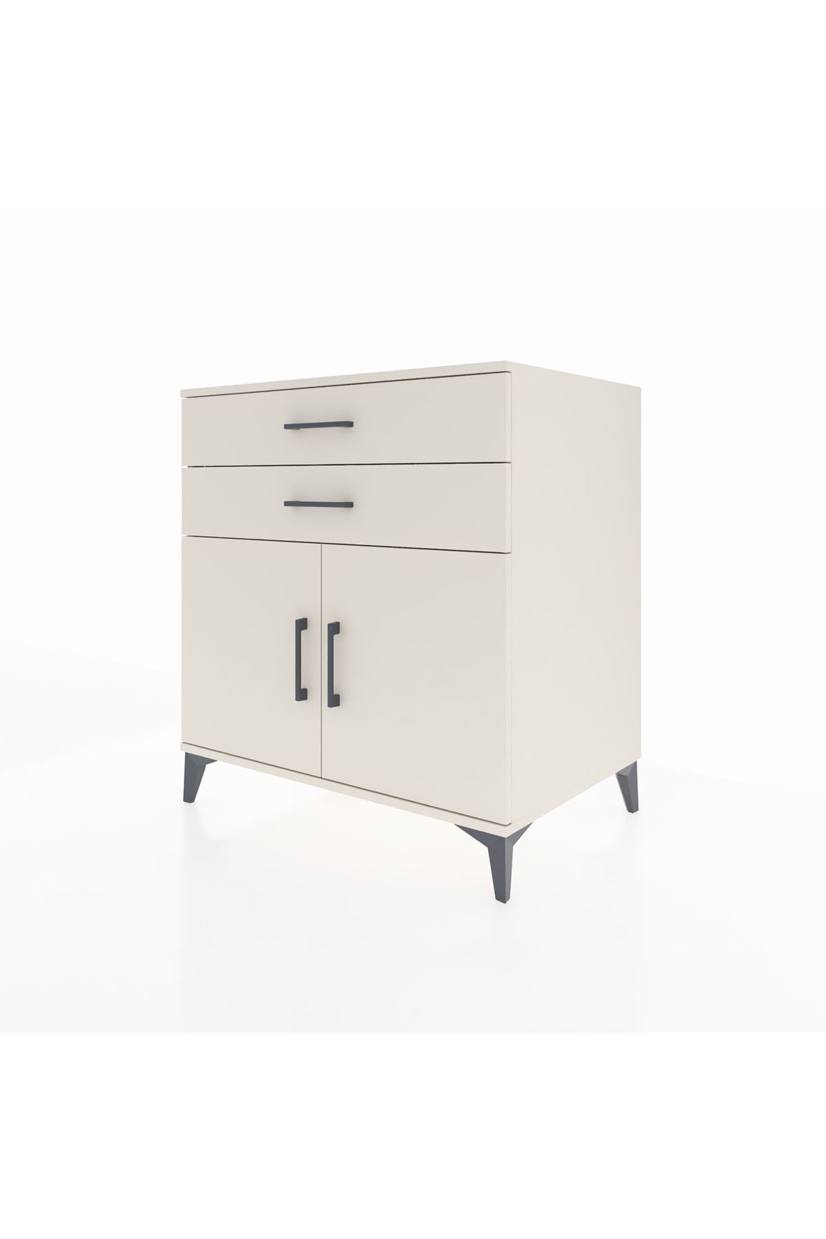 Kronos Şifonyer Tek Raflı 2 Çekmeceli 2 Kapaklı 88x59x96 - S70M057V1C
