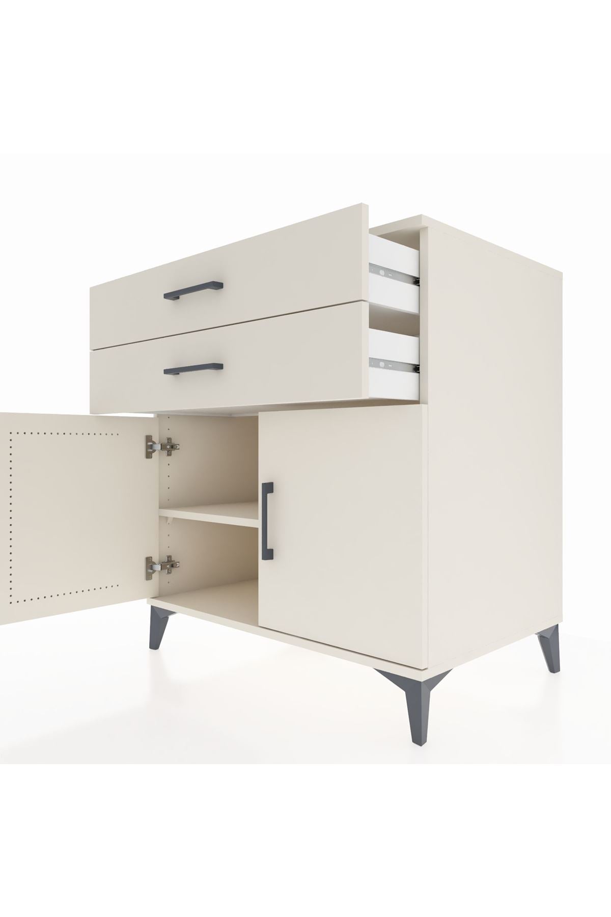 Kronos Şifonyer Tek Raflı 2 Çekmeceli 2 Kapaklı 88x59x96 - S70M057V1C