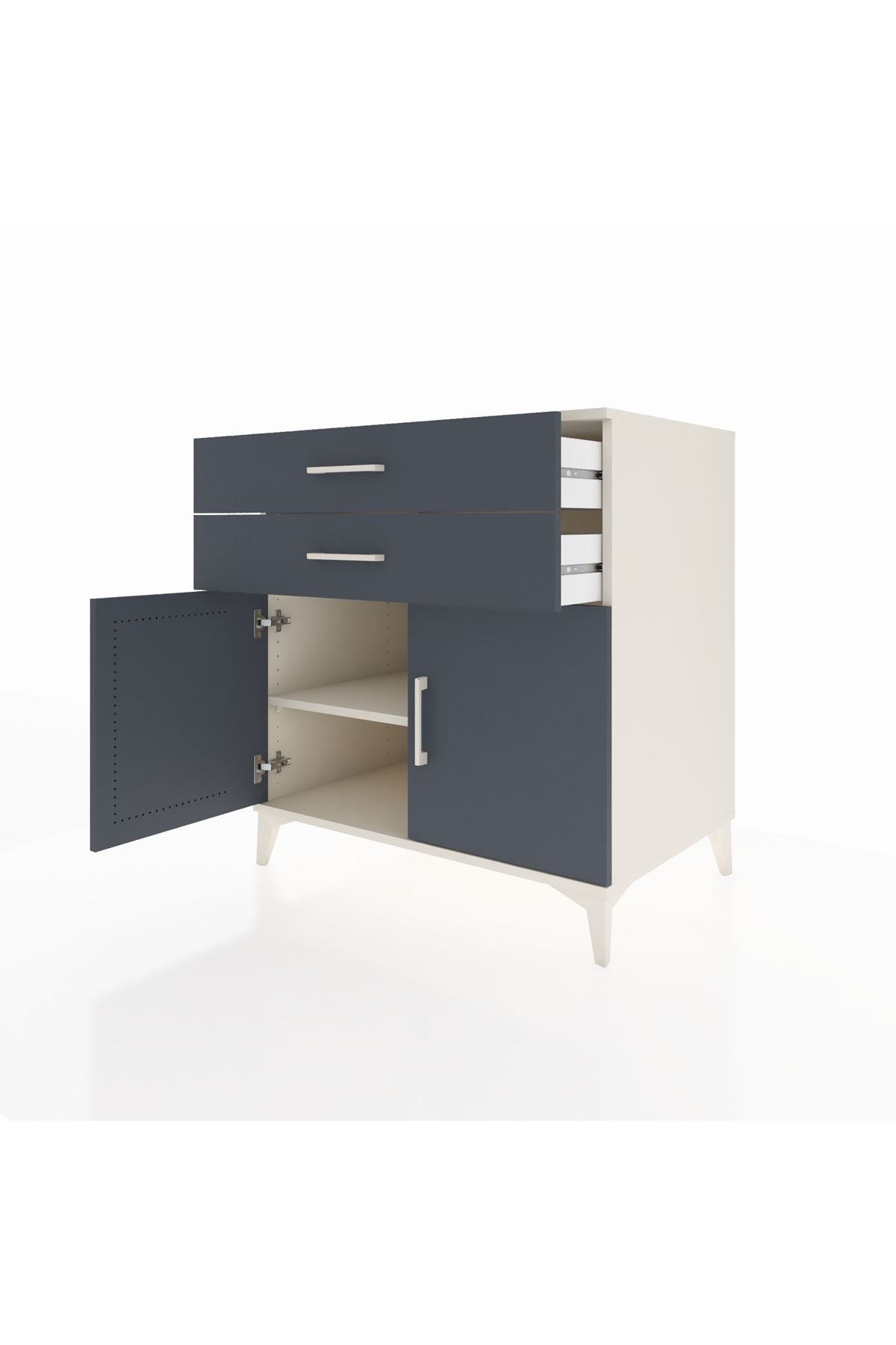 Kronos Şifonyer Tek Raflı 2 Çekmeceli 2 Kapaklı 88x59x96 - S70M057V2C
