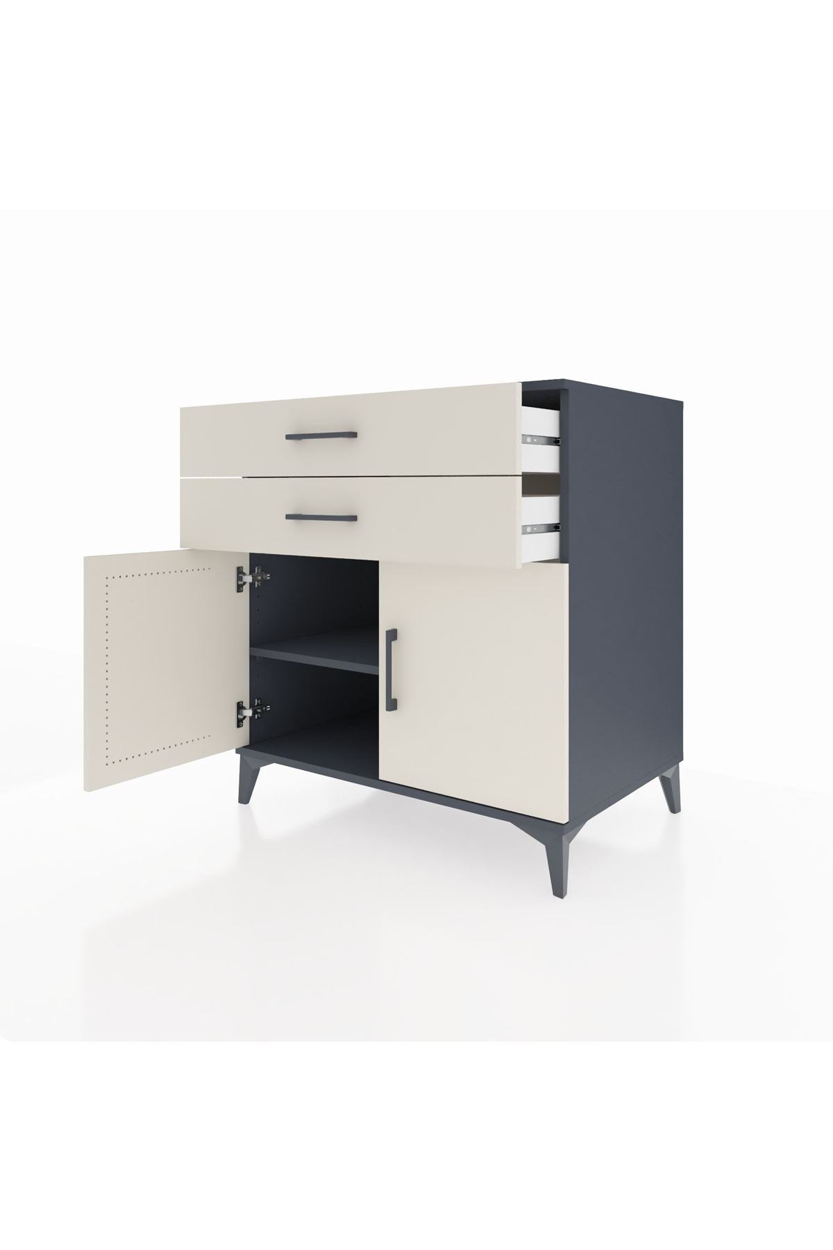 Kronos Şifonyer Tek Raflı 2 Çekmeceli 2 Kapaklı 88x59x96 - S70M057V4C