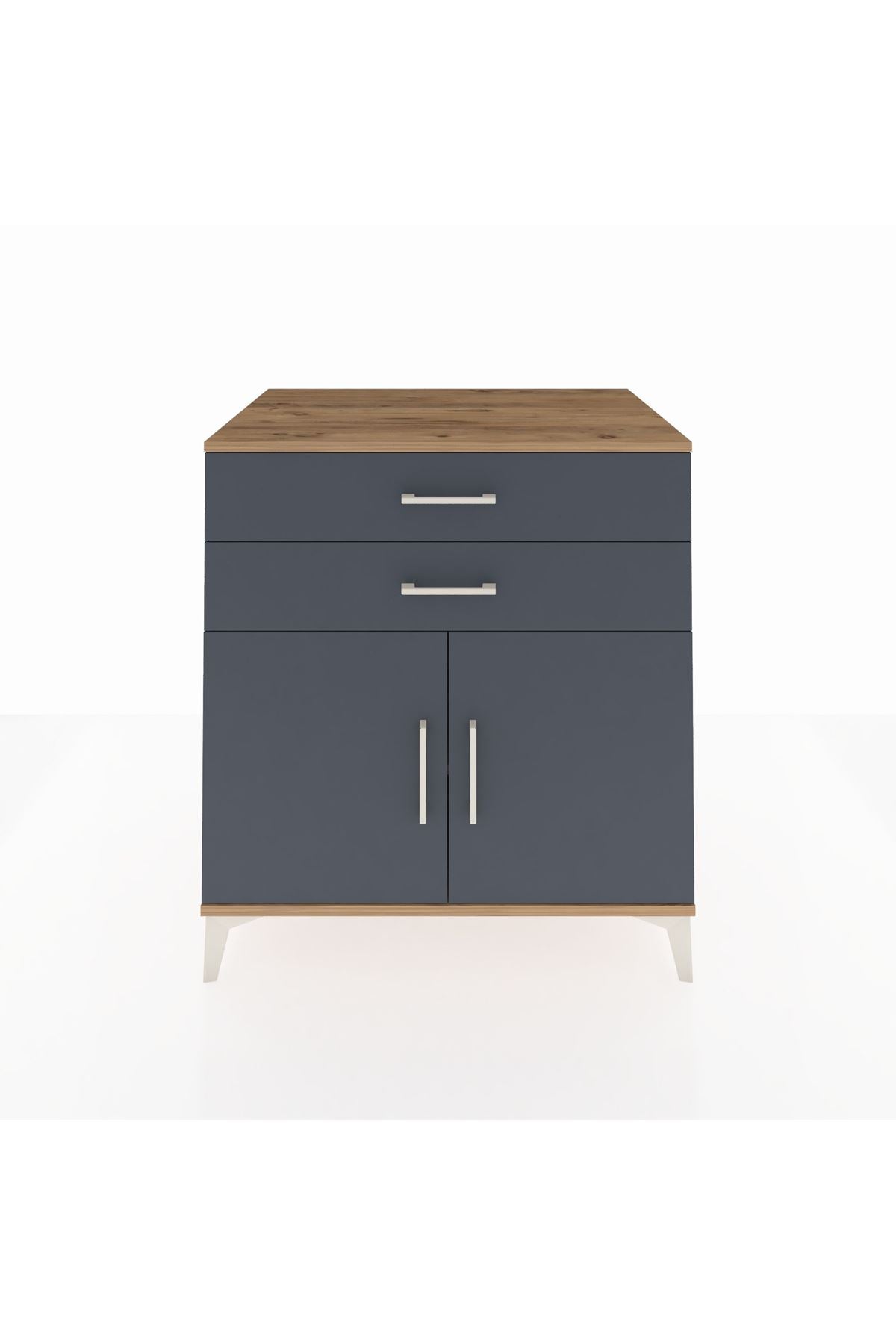 Kronos Şifonyer Tek Raflı 2 Çekmeceli 2 Kapaklı 88x59x96 - S70M057V8C